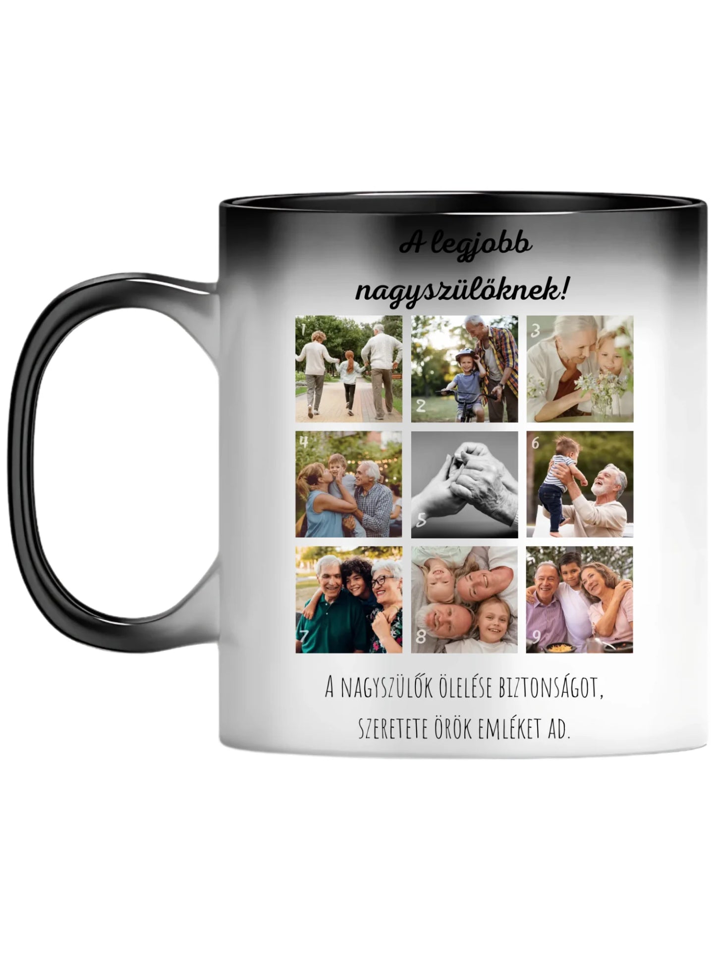 Legjobb nagyszülőknek fotókollázs - Ajándék Nagyszülőknek - Fényképes bögre