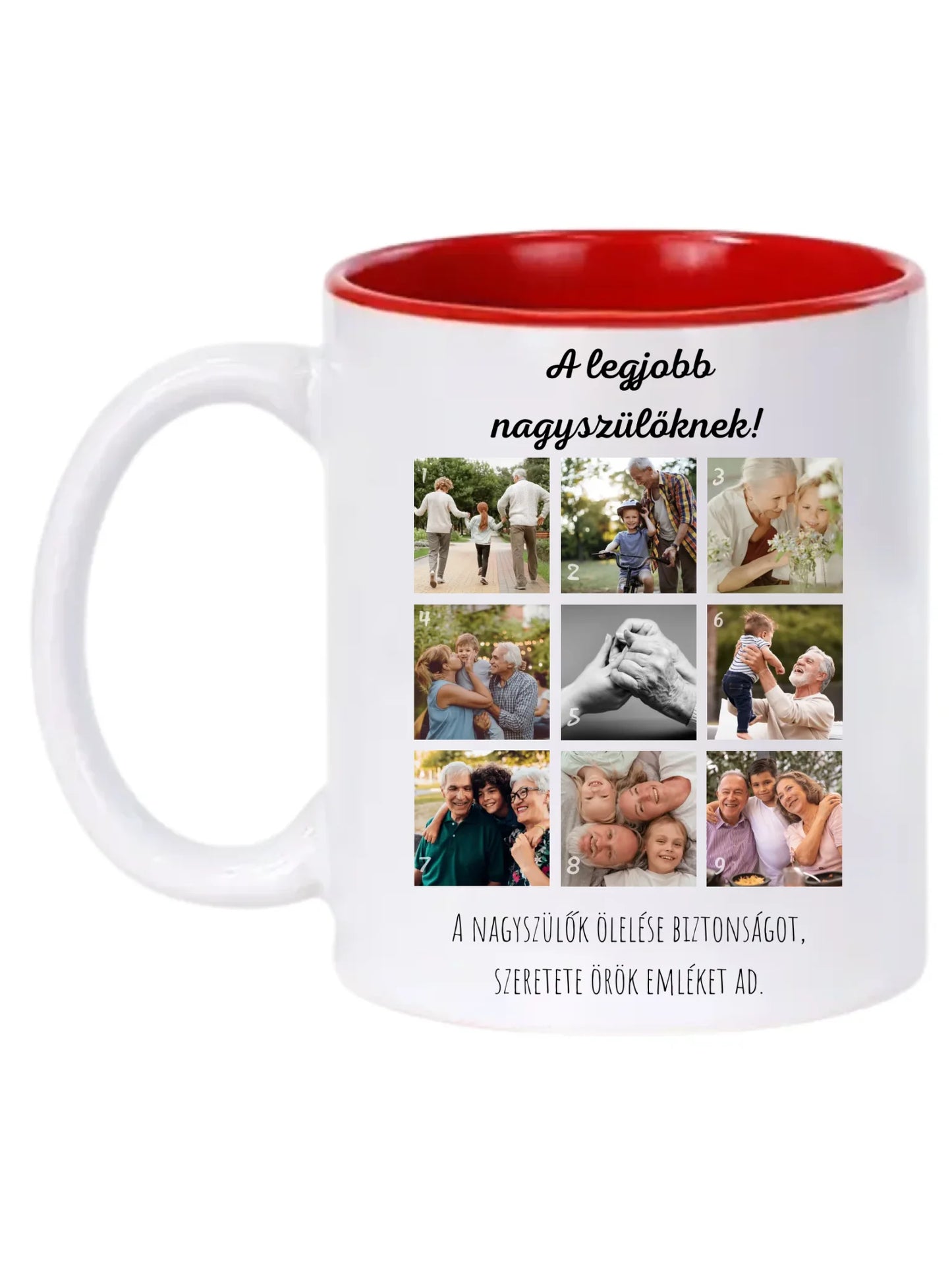 Legjobb nagyszülőknek fotókollázs - Ajándék Nagyszülőknek - Fényképes bögre