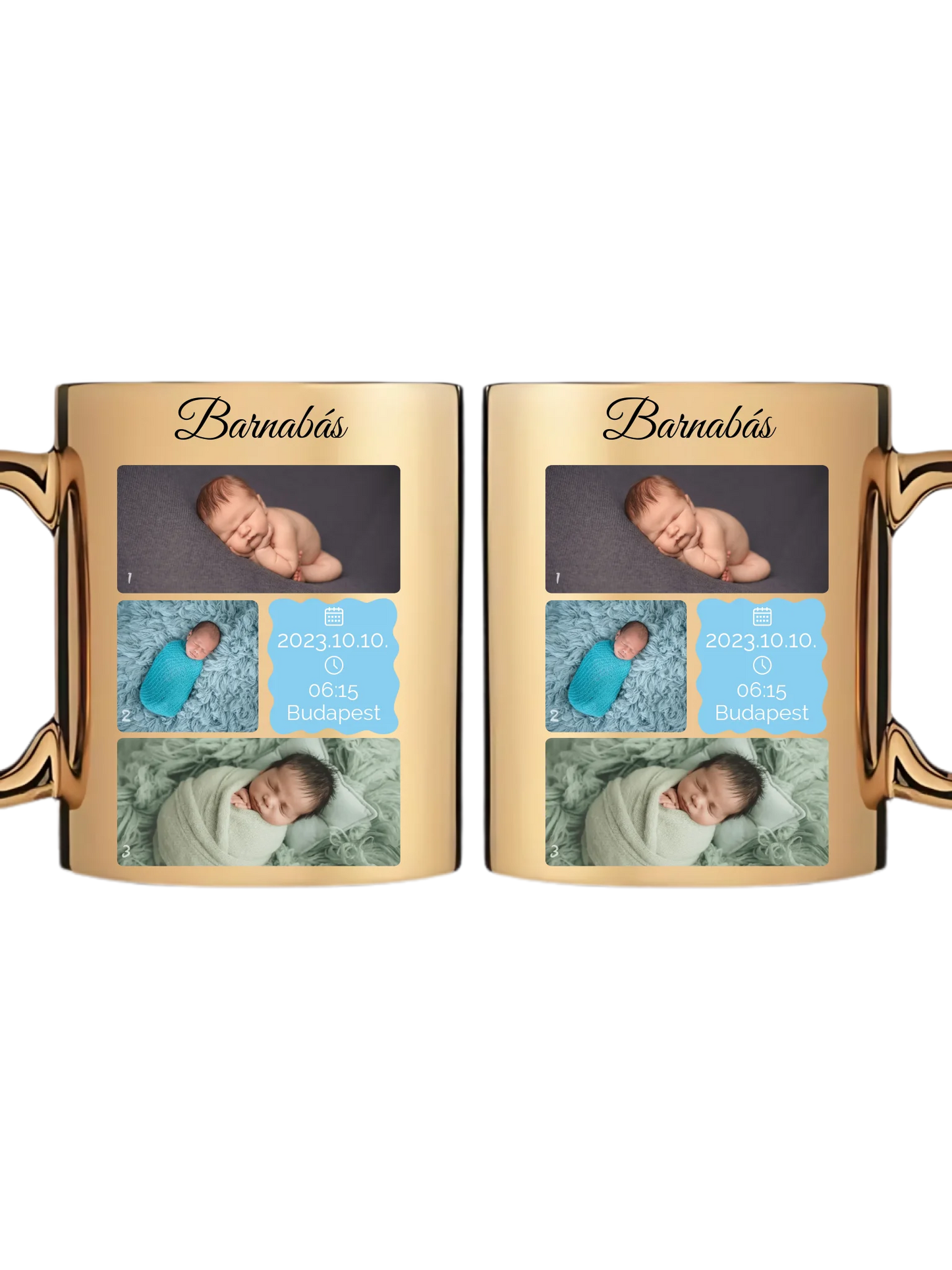 Újszülött fotókollázs - Ajándék Újszülöttnek - Fényképes bögre