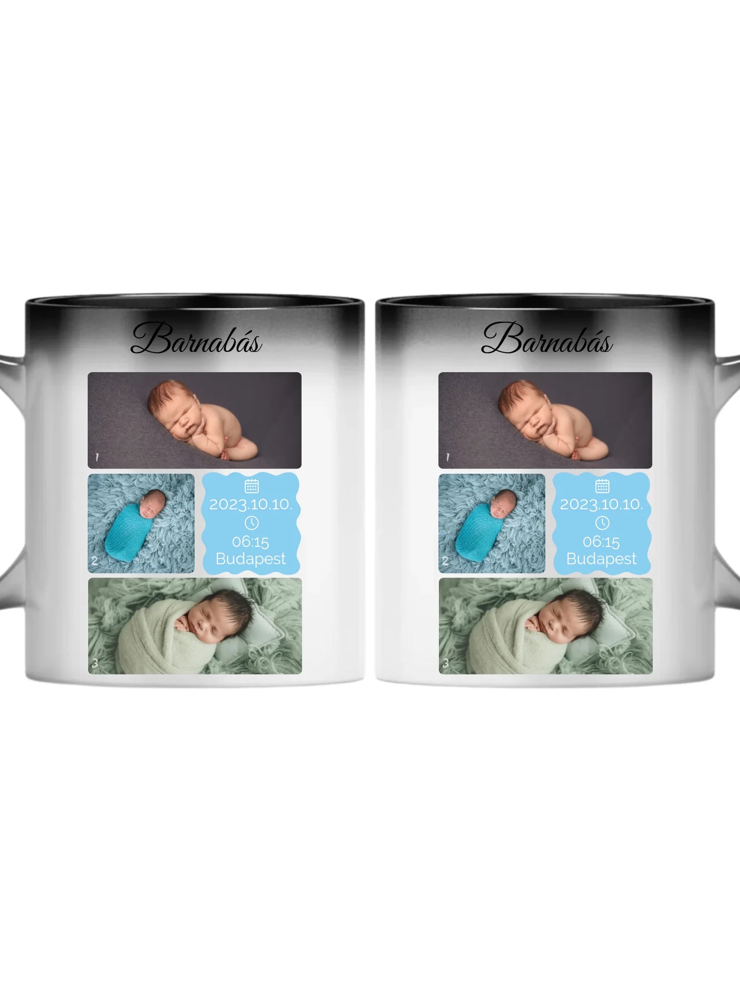 Újszülött fotókollázs - Ajándék Újszülöttnek - Fényképes bögre