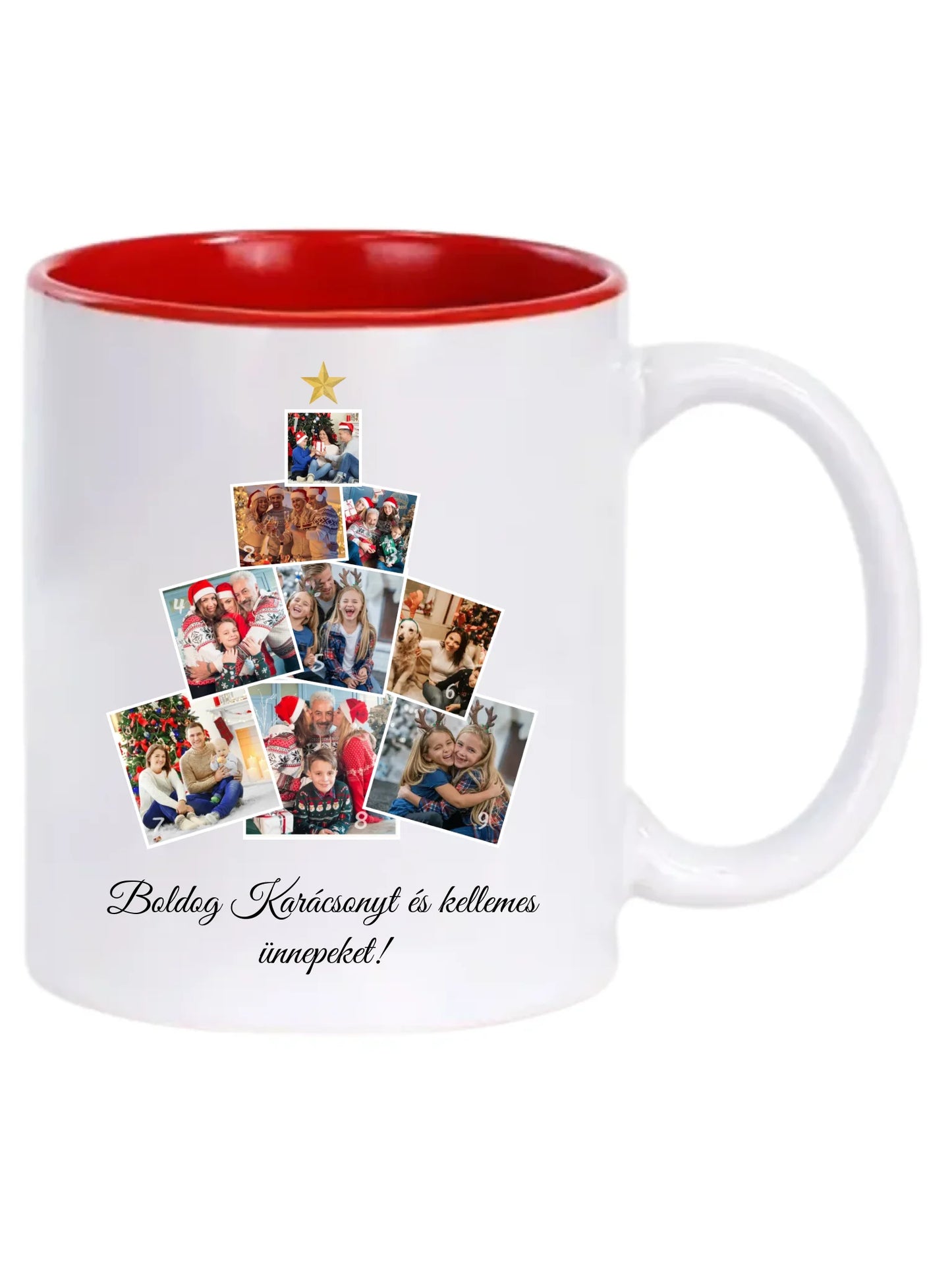 Karácsonyfa fotókollázs - Ajándék Karácsonyra - Fényképes bögre