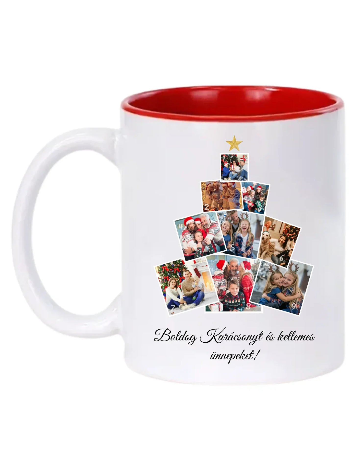 Karácsonyfa fotókollázs - Ajándék Karácsonyra - Fényképes bögre