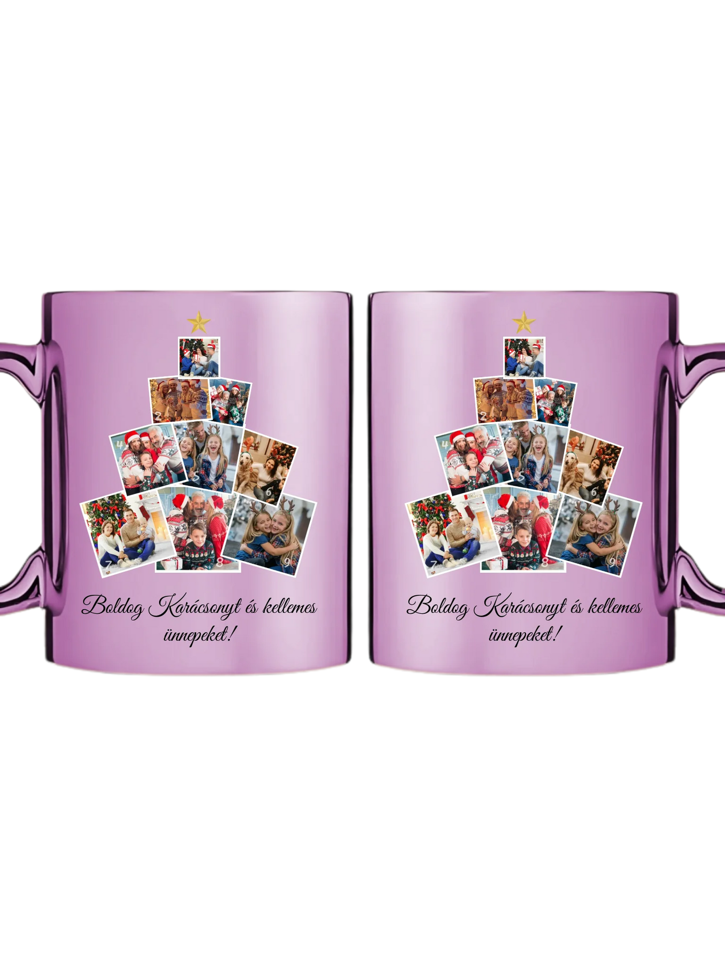 Karácsonyfa fotókollázs - Ajándék Karácsonyra - Fényképes bögre