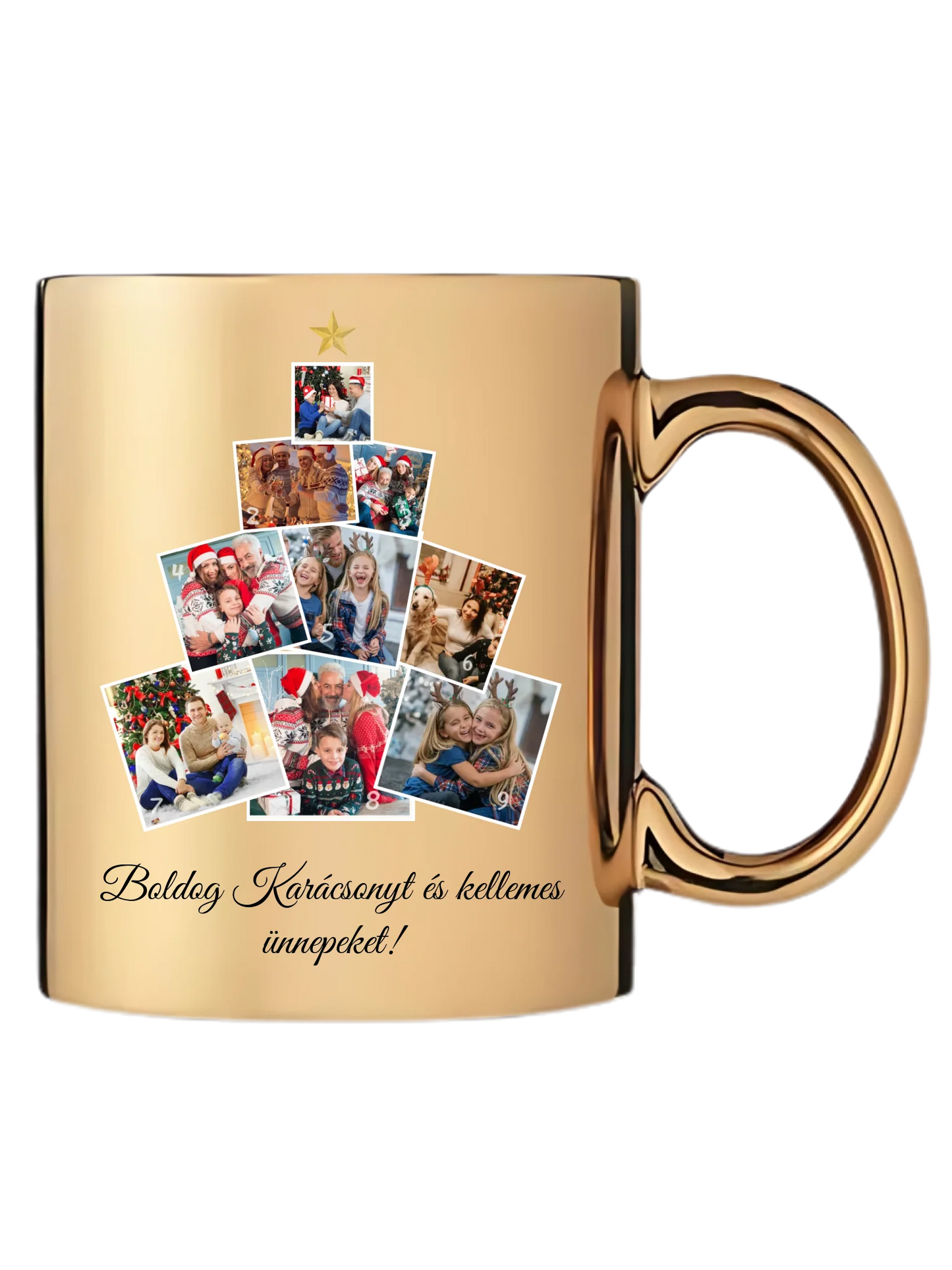 Karácsonyfa fotókollázs - Ajándék Karácsonyra - Fényképes bögre