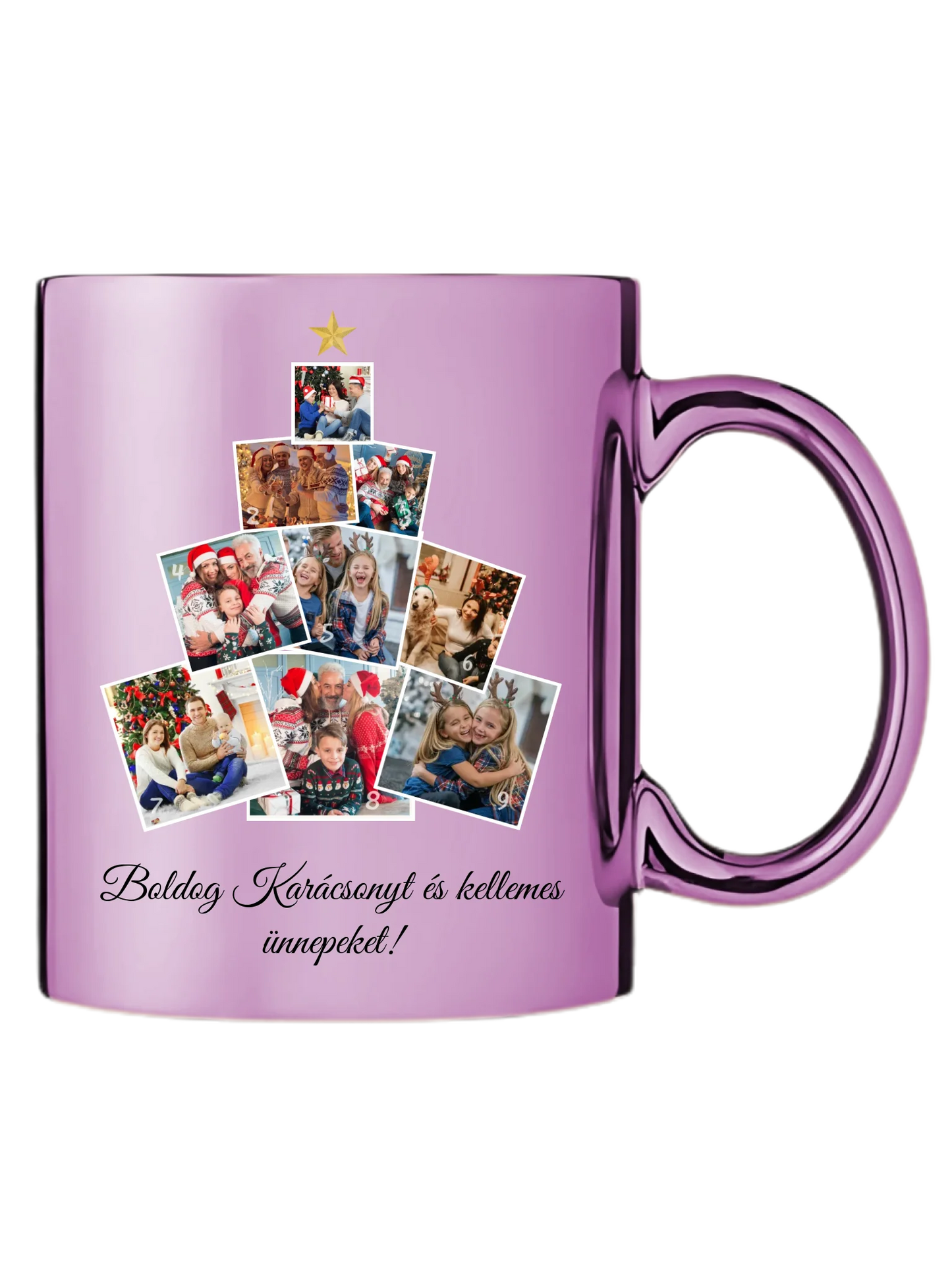 Karácsonyfa fotókollázs - Ajándék Karácsonyra - Fényképes bögre