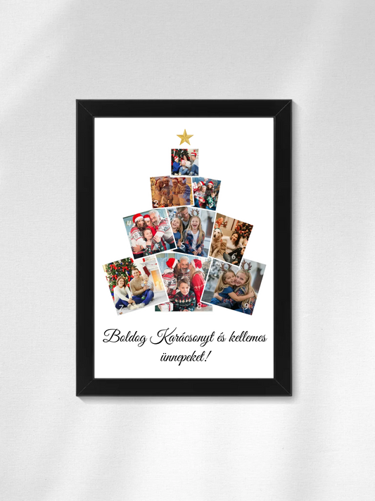 Karácsonyfa fotókollázs - Ajándék Karácsonyra - Fényképes falikép