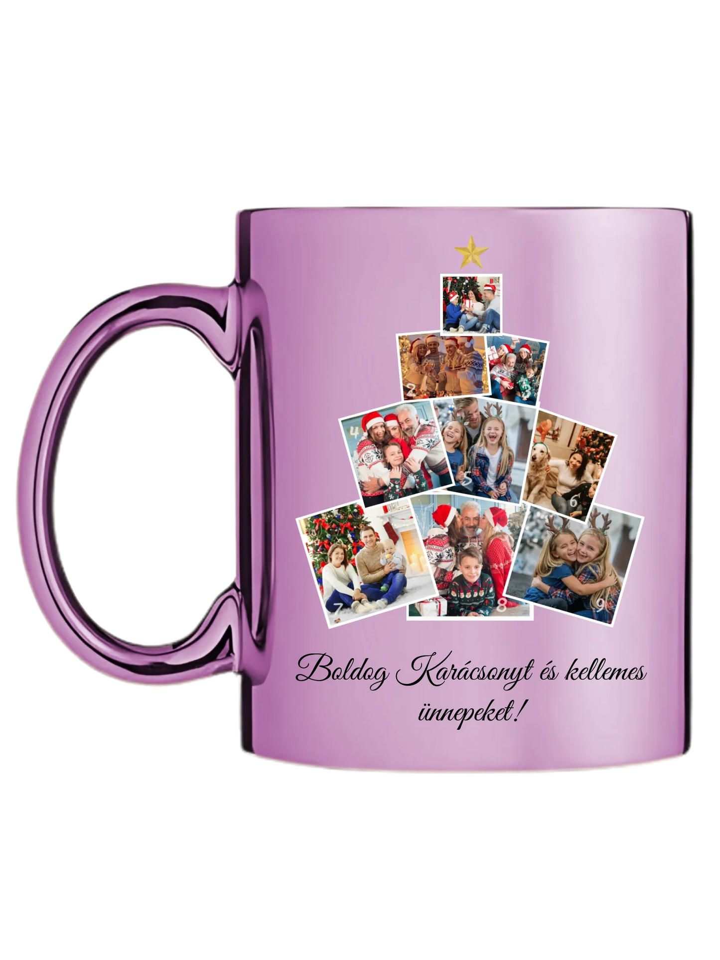 Karácsonyfa fotókollázs - Ajándék Karácsonyra - Fényképes bögre