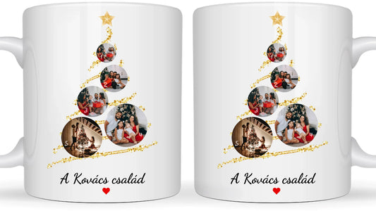 Karácsonyi gömb fotókollázs - Ajándék Karácsonyra - Fényképes bögre