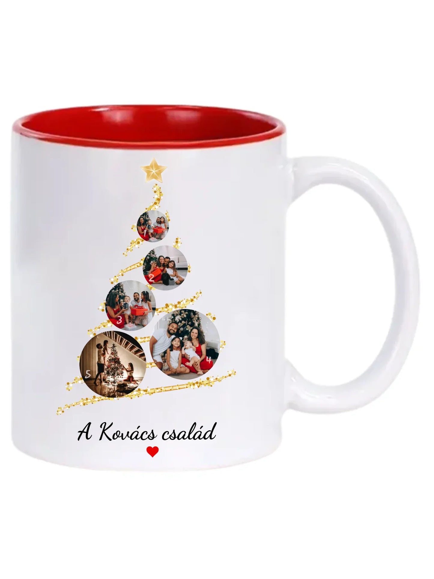 Karácsonyi gömb fotókollázs - Ajándék Karácsonyra - Fényképes bögre