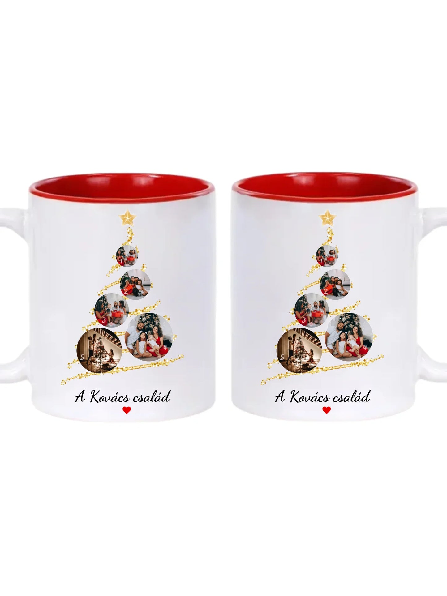 Karácsonyi gömb fotókollázs - Ajándék Karácsonyra - Fényképes bögre