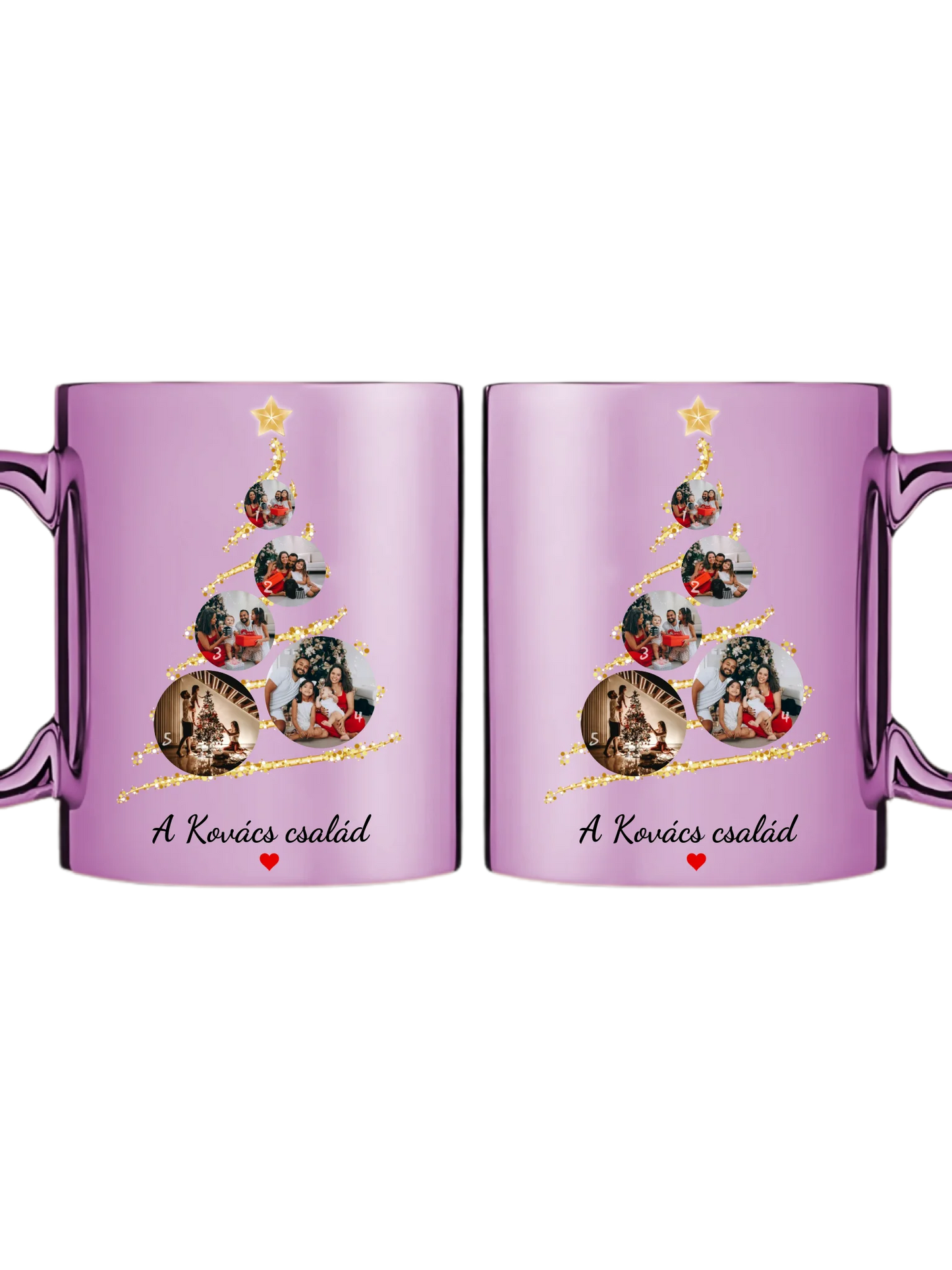 Karácsonyi gömb fotókollázs - Ajándék Karácsonyra - Fényképes bögre