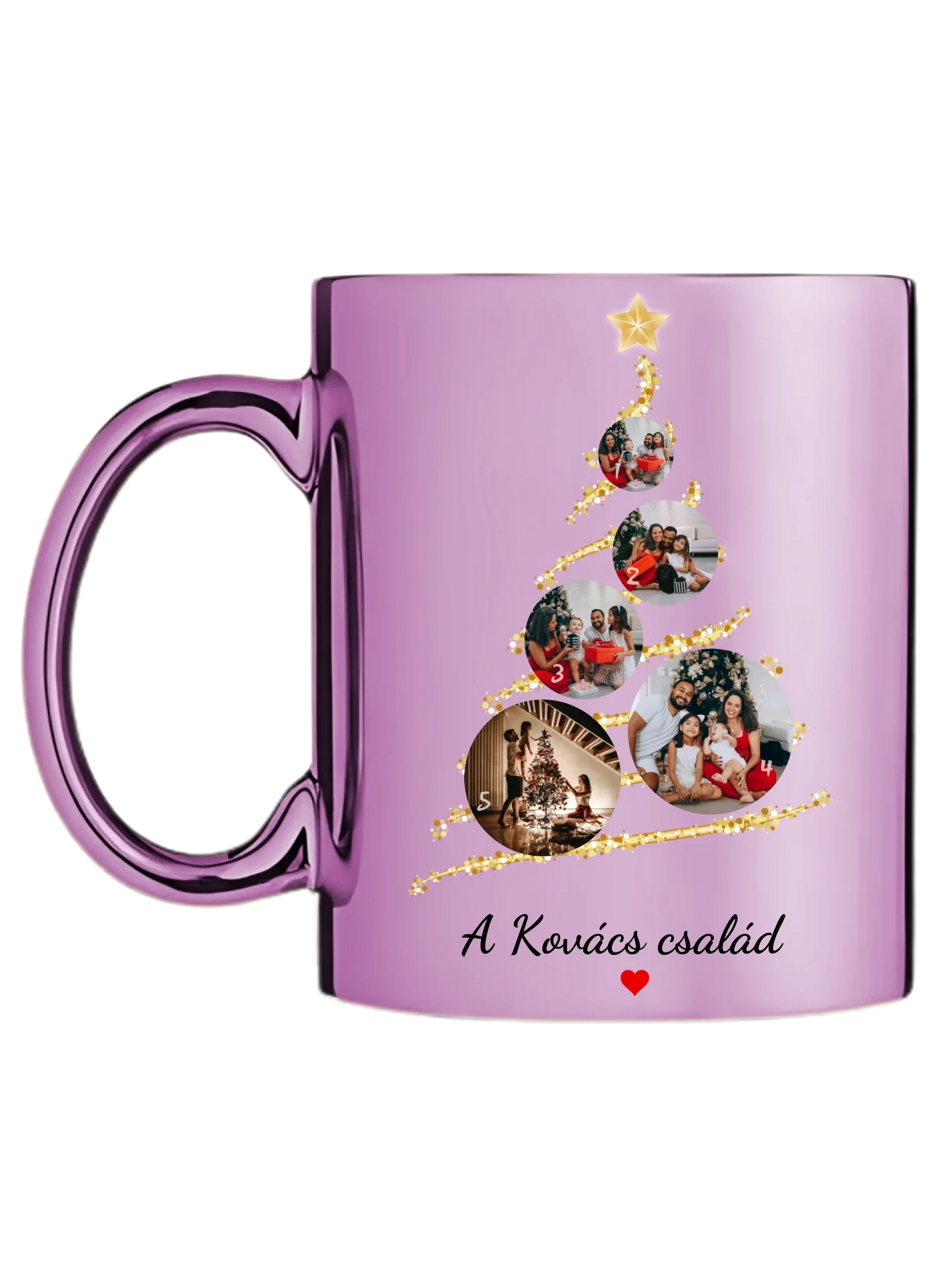 Karácsonyi gömb fotókollázs - Ajándék Karácsonyra - Fényképes bögre