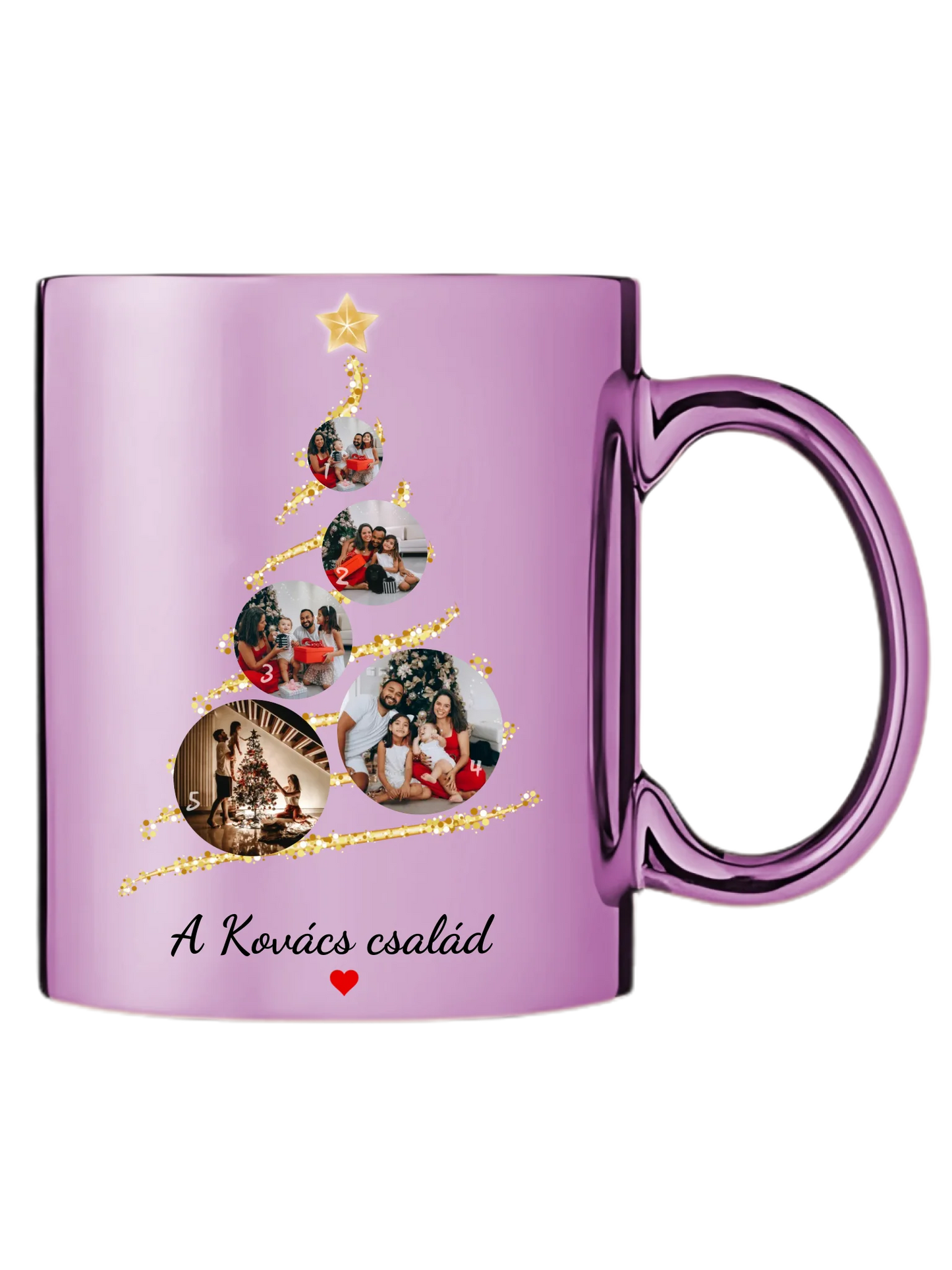 Karácsonyi gömb fotókollázs - Ajándék Karácsonyra - Fényképes bögre