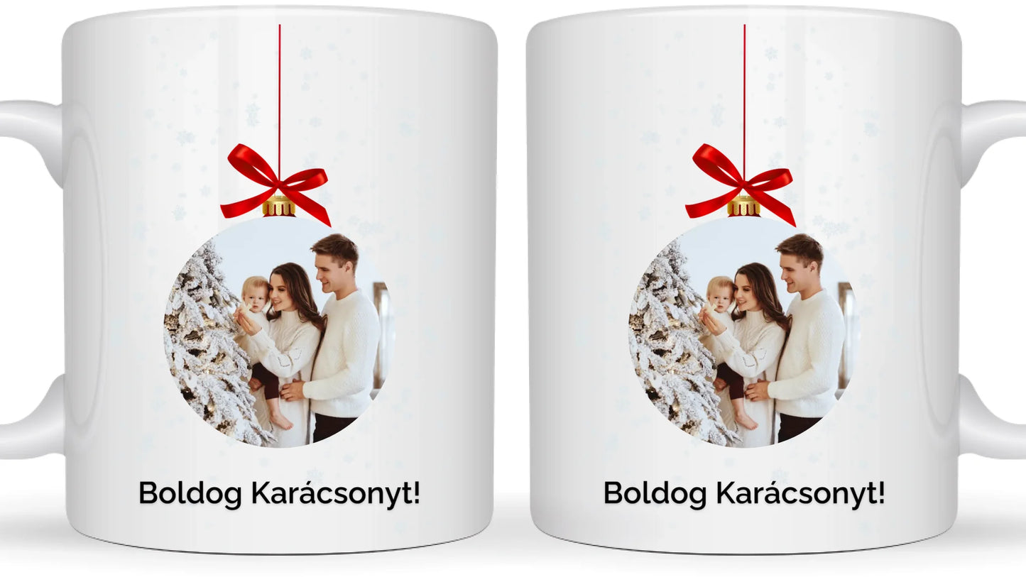 Fényképes karácsonyfadísz - Ajándék Karácsonyra - Fényképes bögre