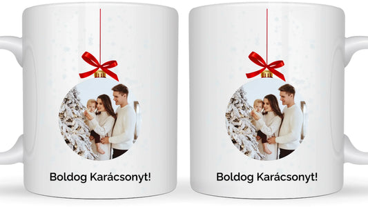 Fényképes karácsonyfadísz - Ajándék Karácsonyra - Fényképes bögre