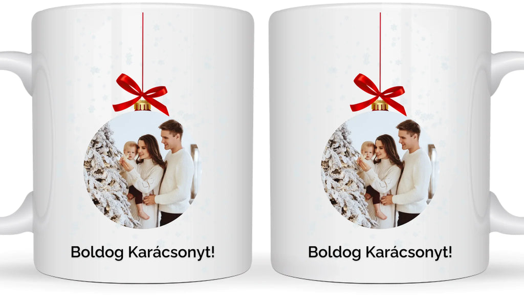 Fényképes karácsonyfadísz - Ajándék Karácsonyra - Fényképes bögre