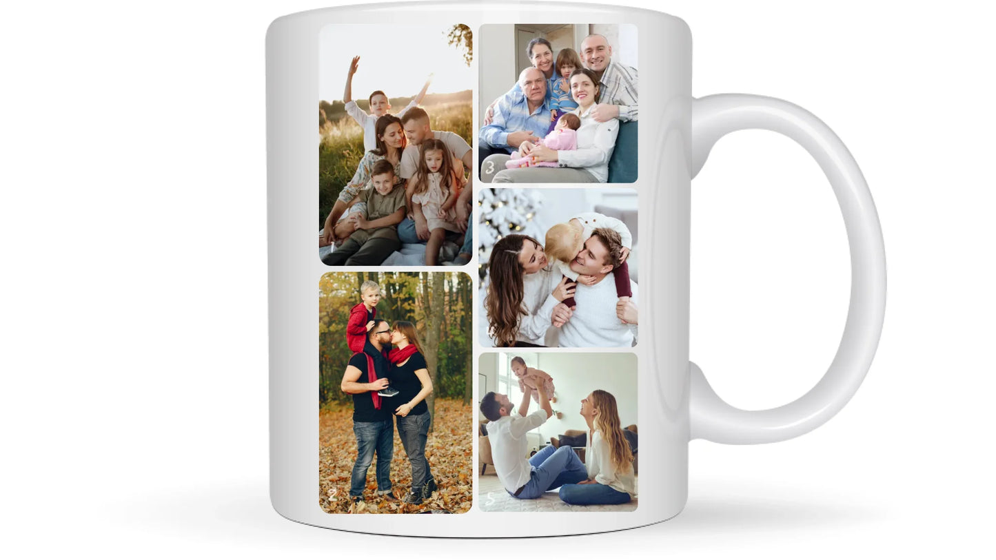 Minimalista fotókollázs - 5 kép - Fényképes bögre