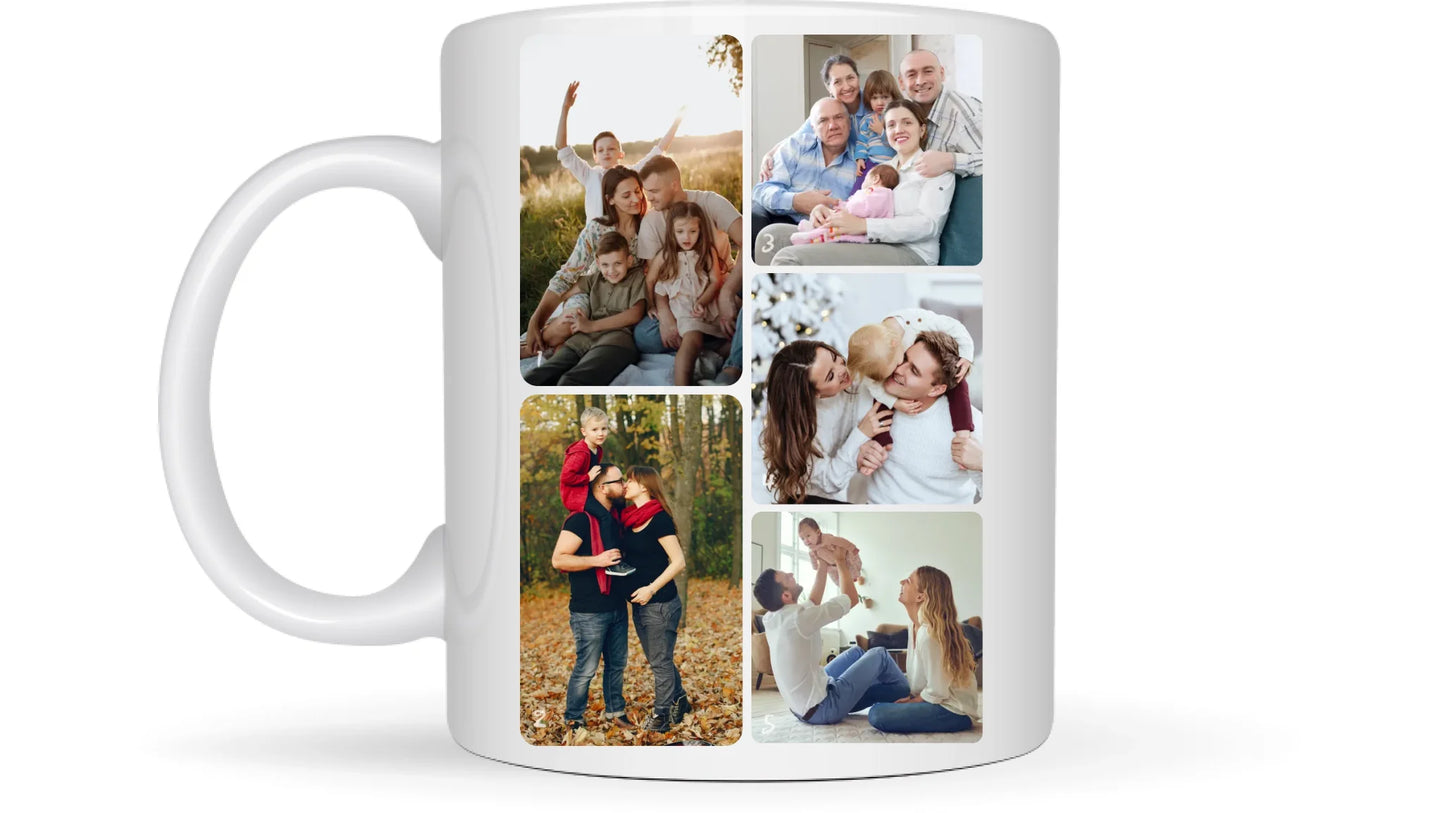 Minimalista fotókollázs - 5 kép - Fényképes bögre