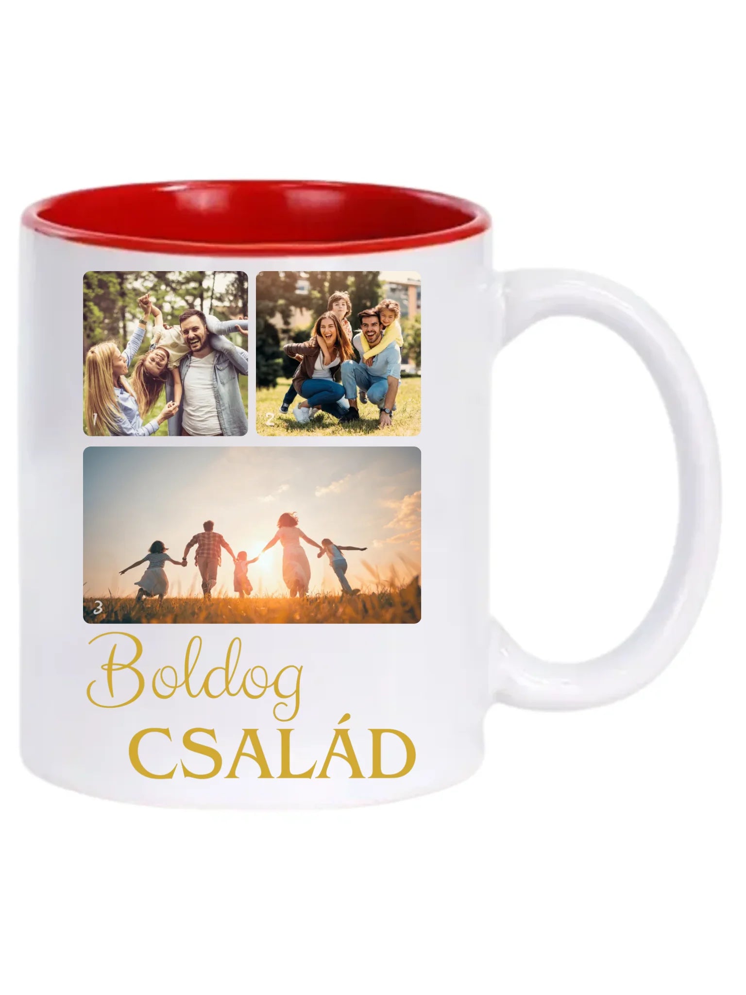 Boldog család fotókollázs – Ajándék Családnak - Fényképes bögre