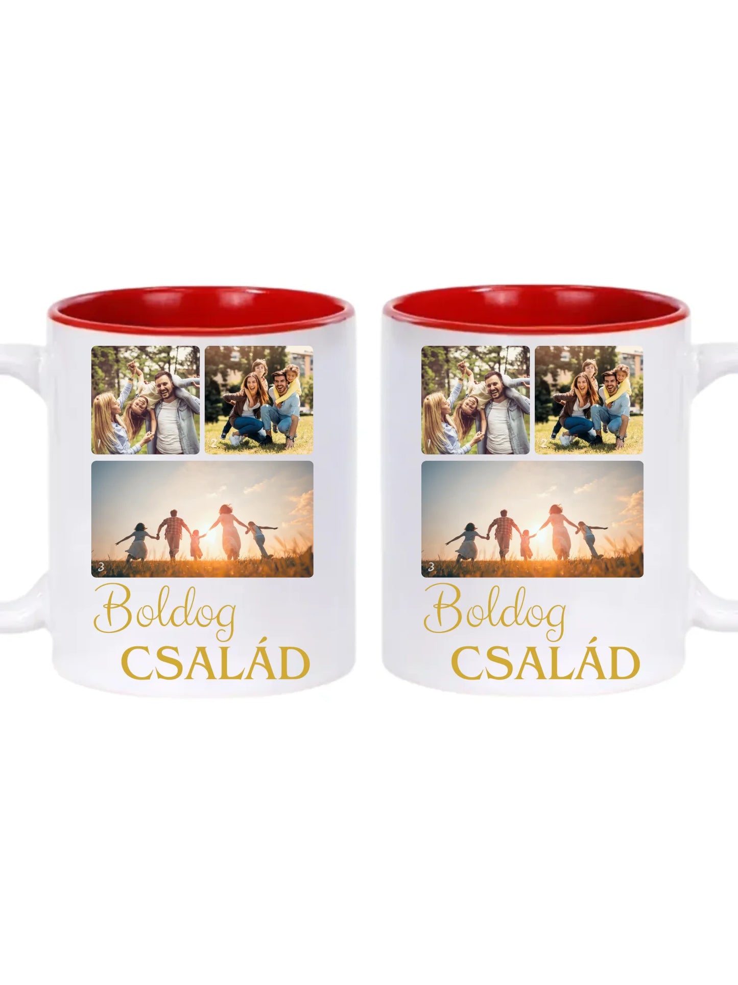 Boldog család fotókollázs – Ajándék Családnak - Fényképes bögre
