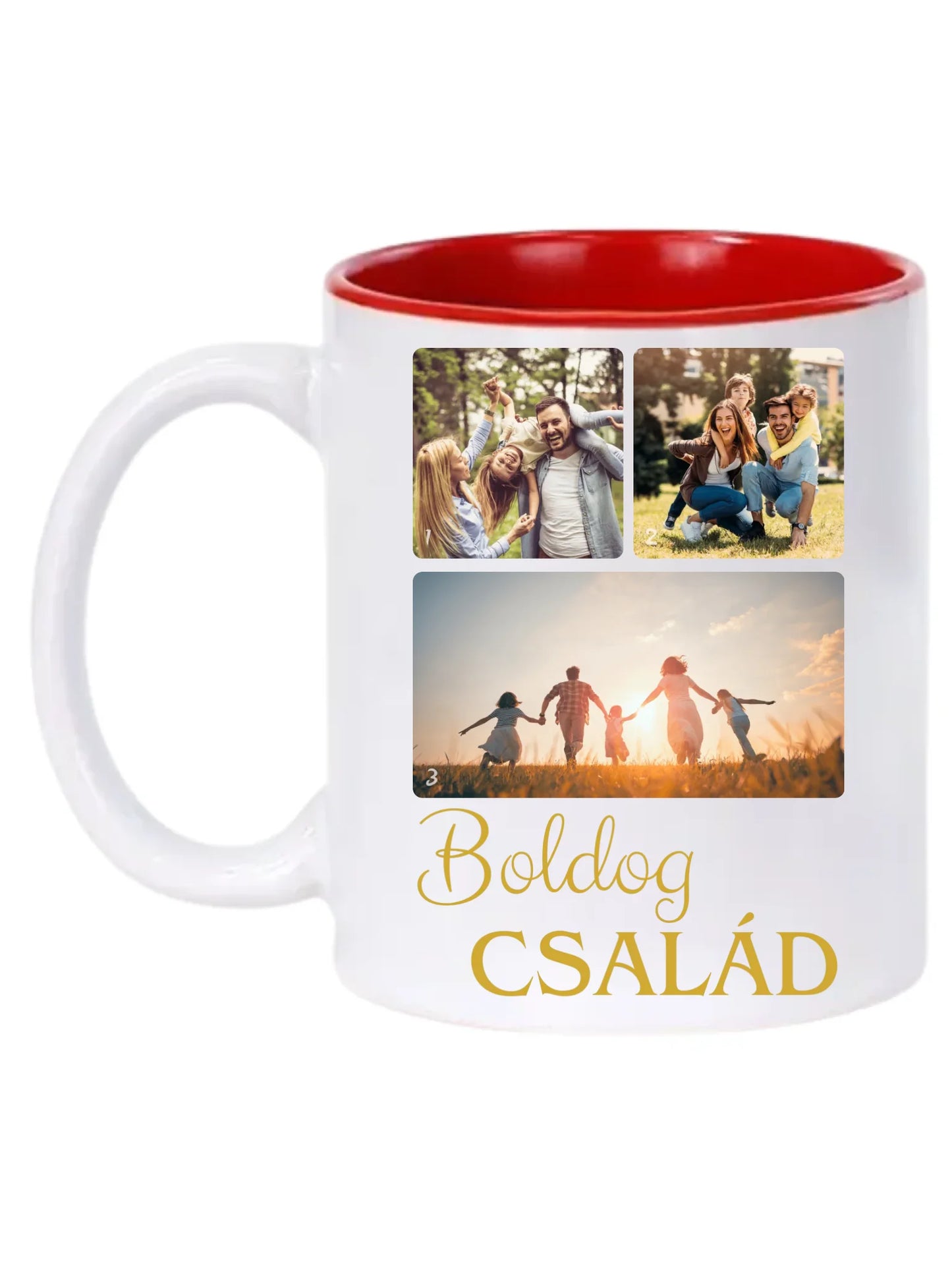 Boldog család fotókollázs – Ajándék Családnak - Fényképes bögre
