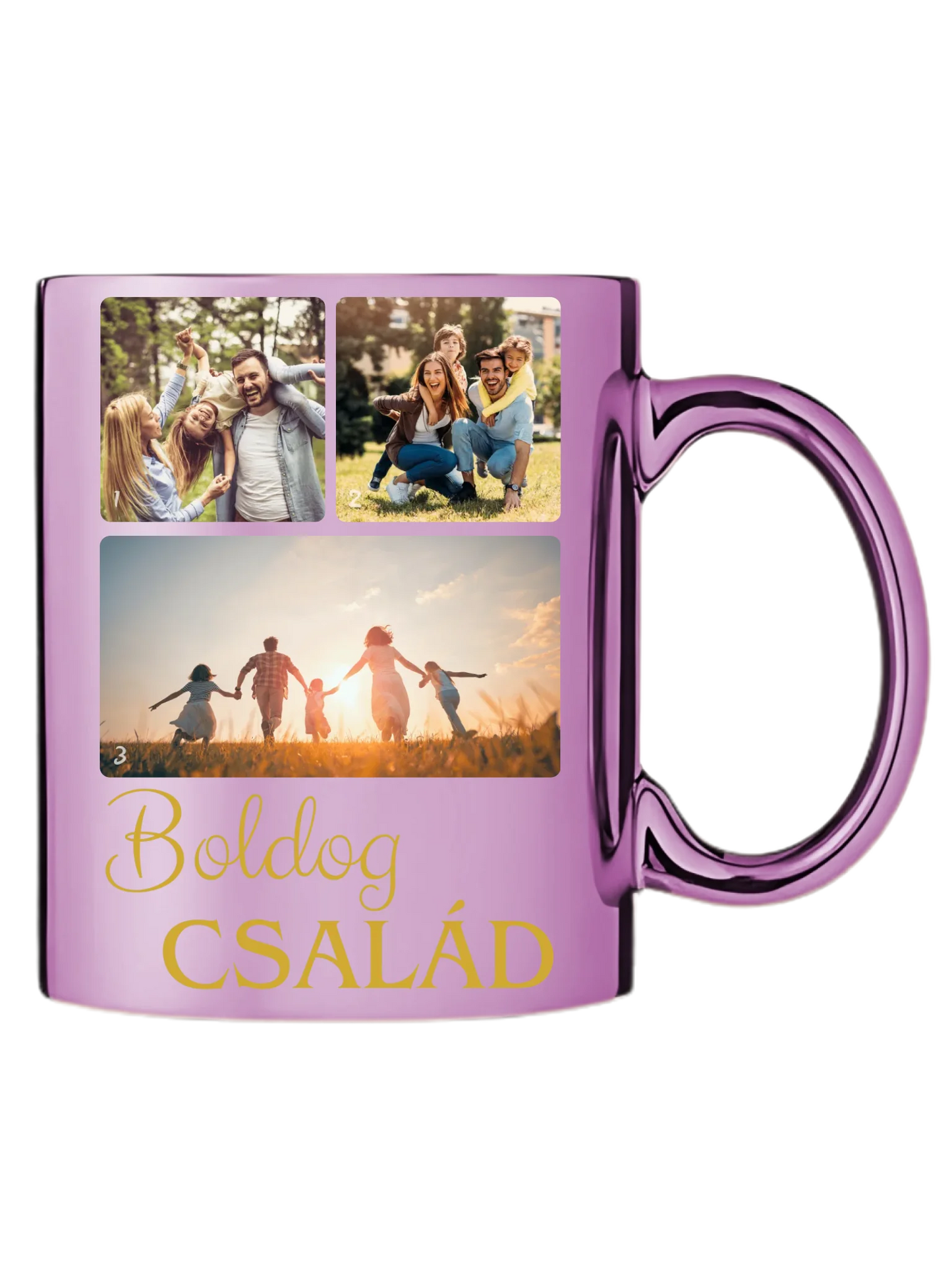 Boldog család fotókollázs – Ajándék Családnak - Fényképes bögre
