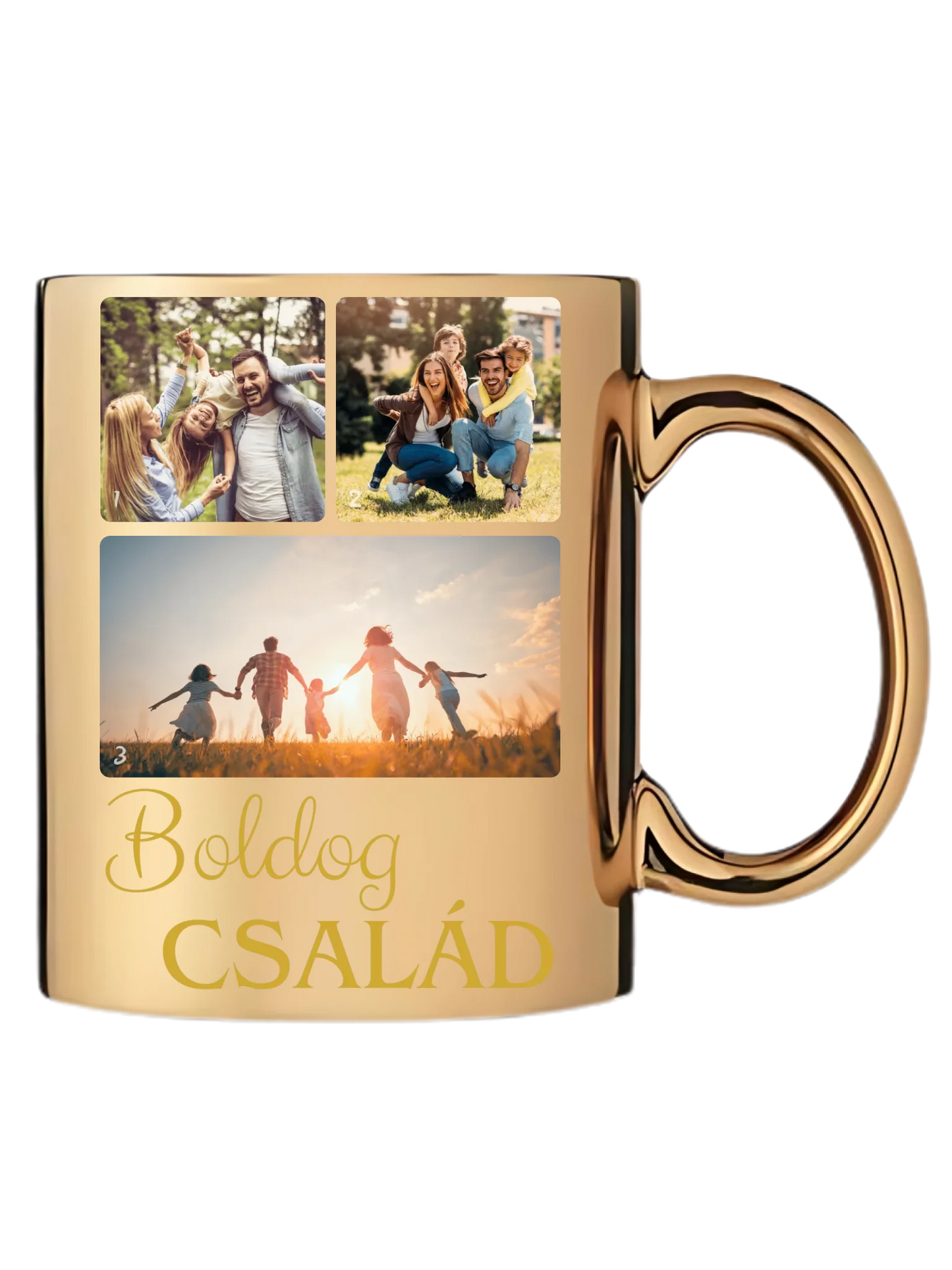 Boldog család fotókollázs – Ajándék Családnak - Fényképes bögre