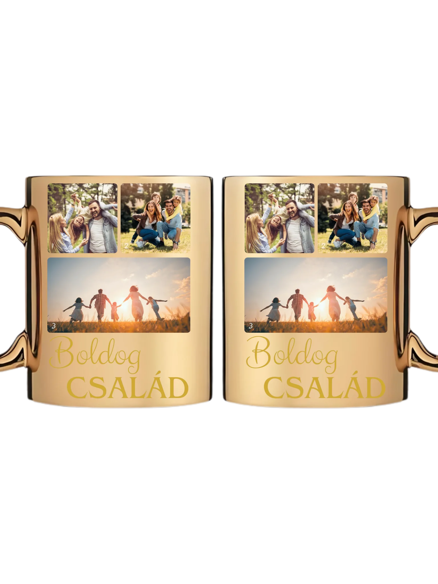 Boldog család fotókollázs – Ajándék Családnak - Fényképes bögre