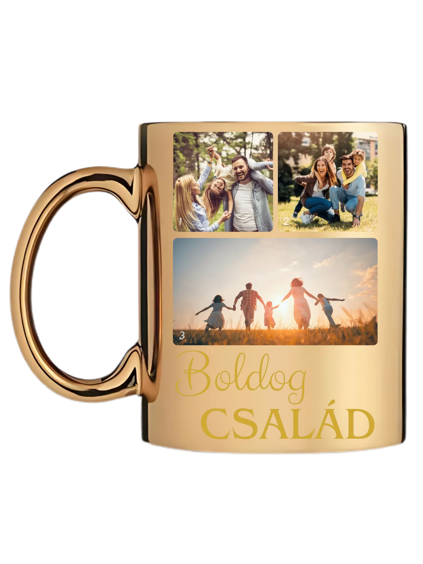 Boldog család fotókollázs – Ajándék Családnak - Fényképes bögre