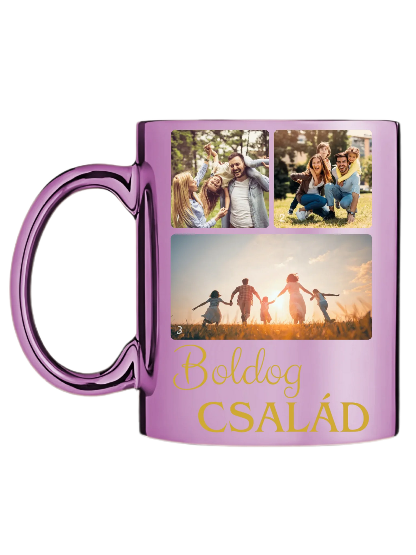 Boldog család fotókollázs – Ajándék Családnak - Fényképes bögre