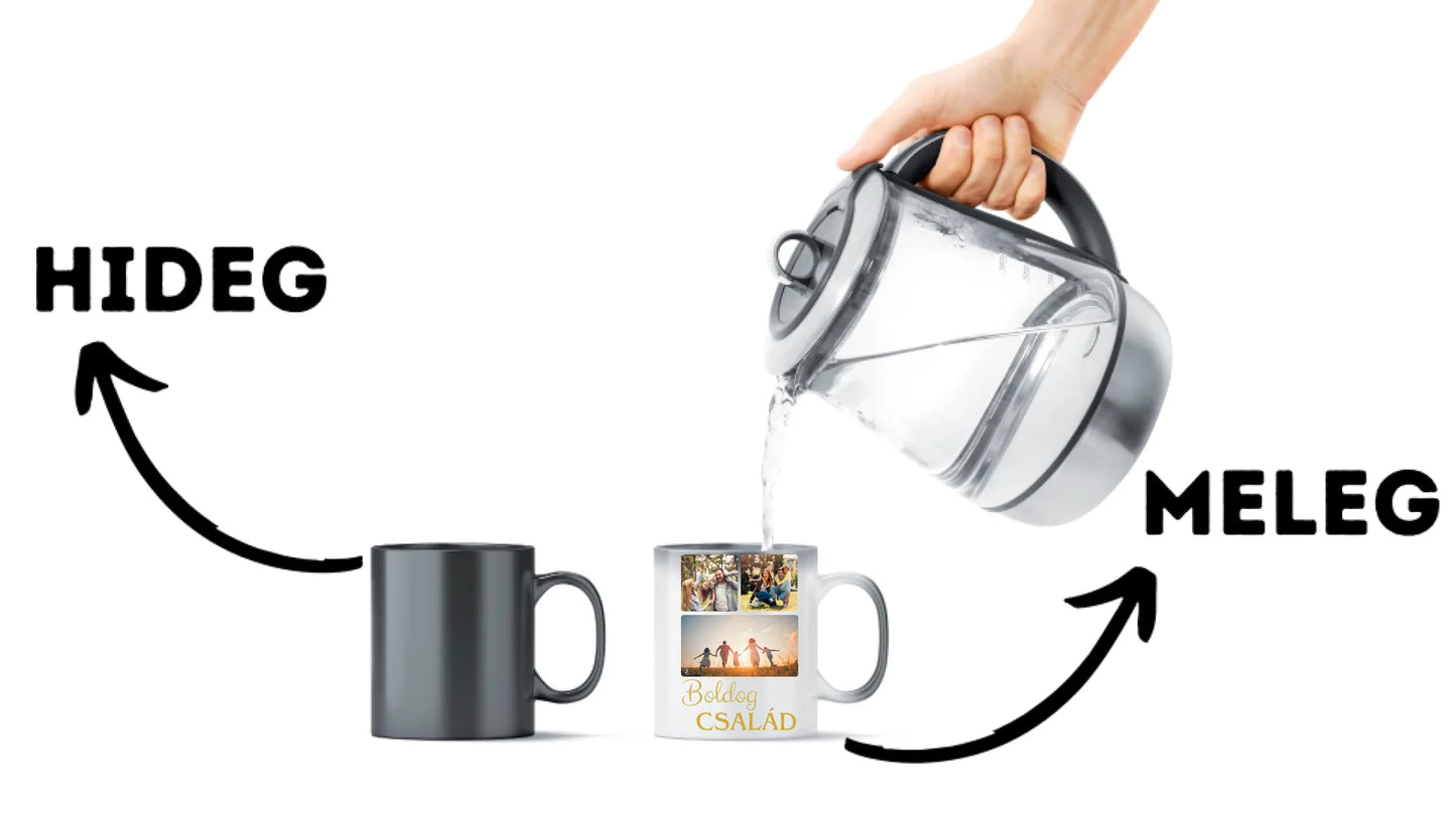 Boldog család fotókollázs – Ajándék Családnak - Fényképes bögre