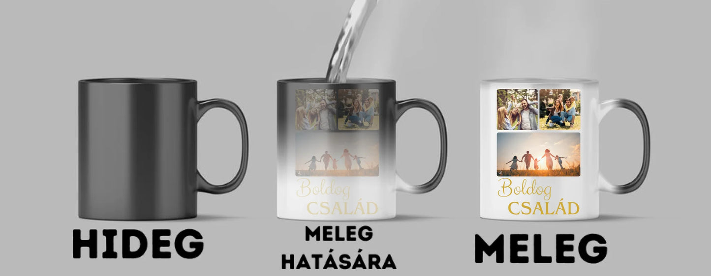 Boldog család fotókollázs – Ajándék Családnak - Fényképes bögre