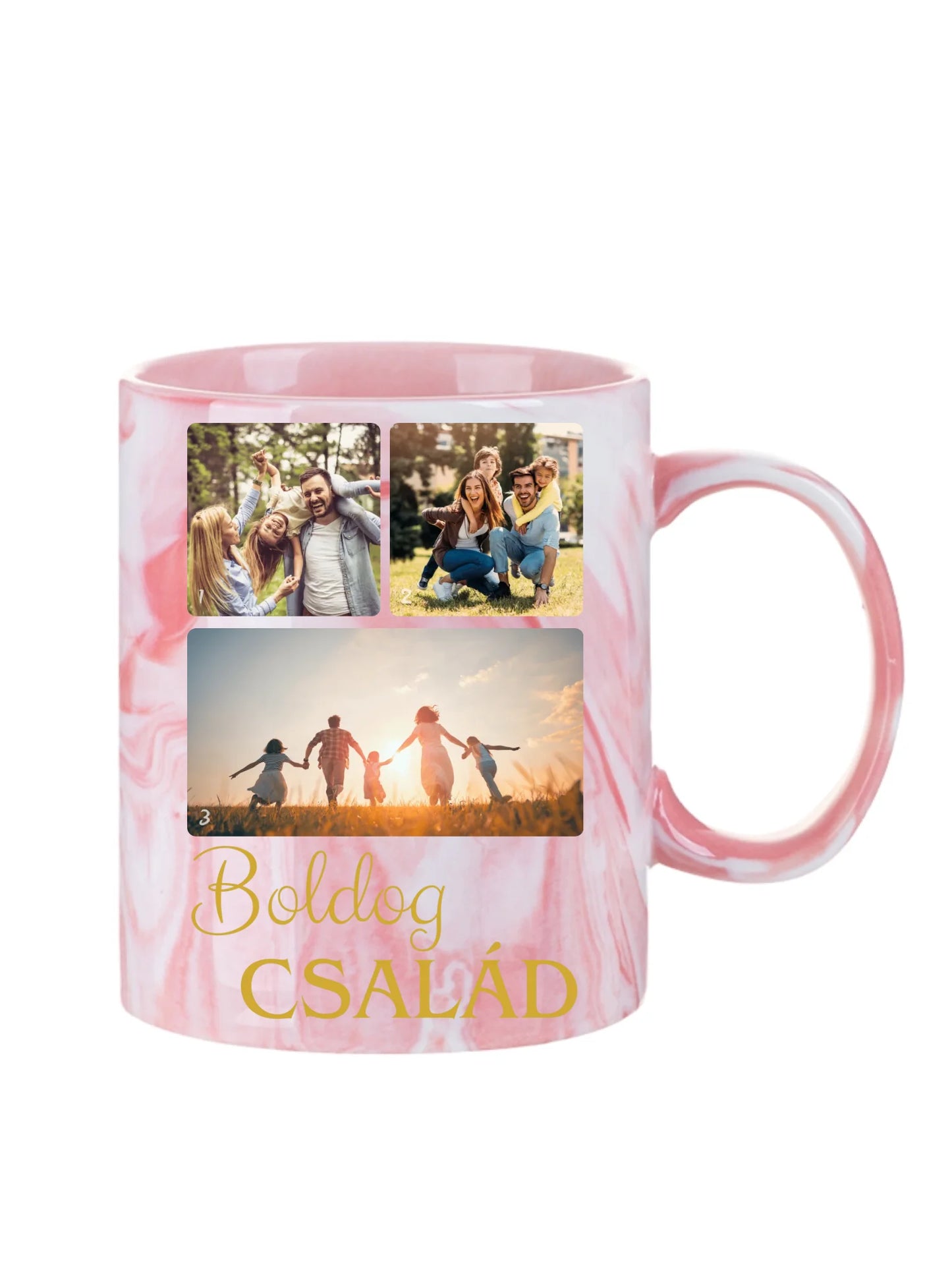 Boldog család fotókollázs – Ajándék Családnak - Fényképes bögre