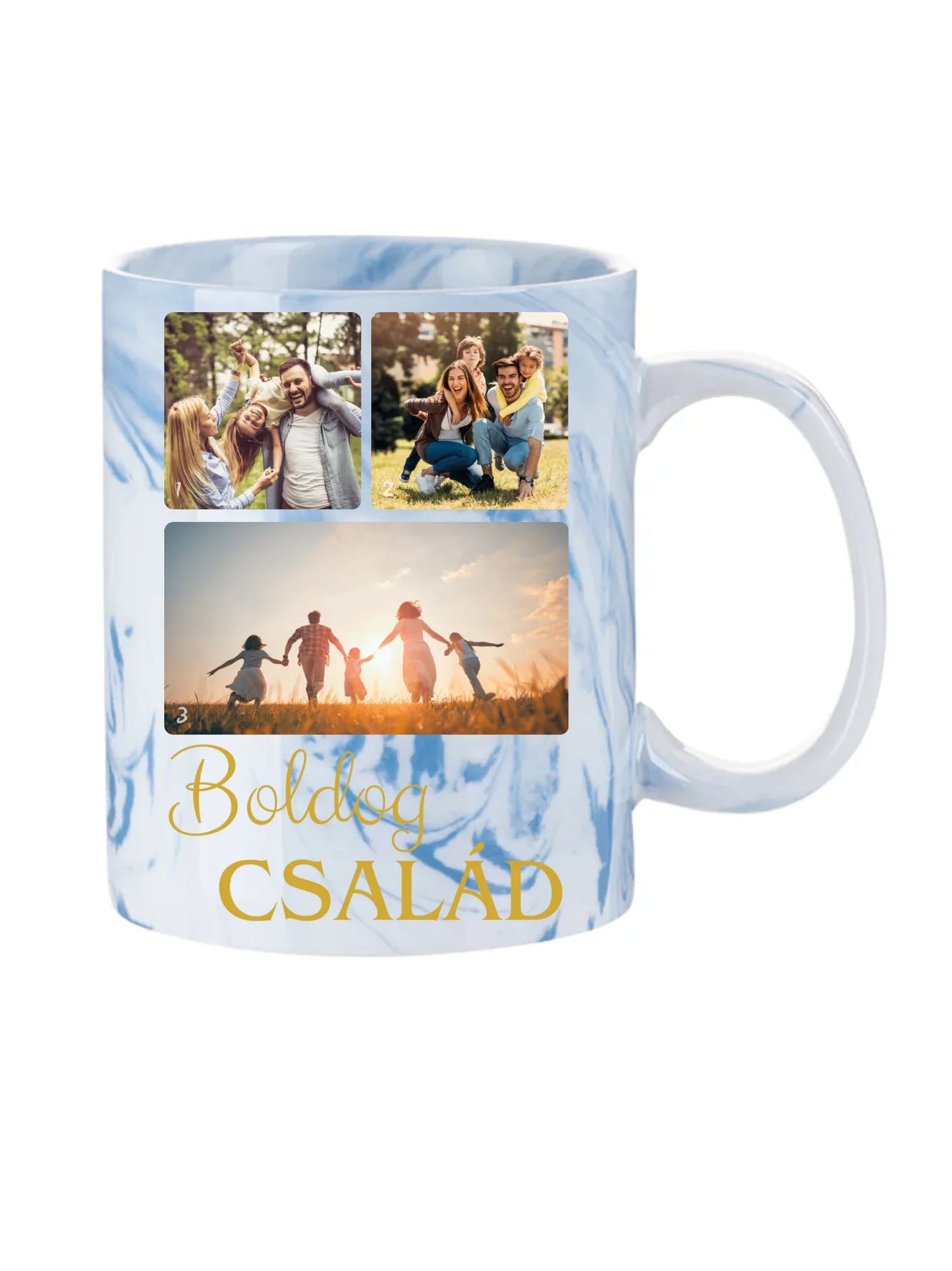 Boldog család fotókollázs – Ajándék Családnak - Fényképes bögre