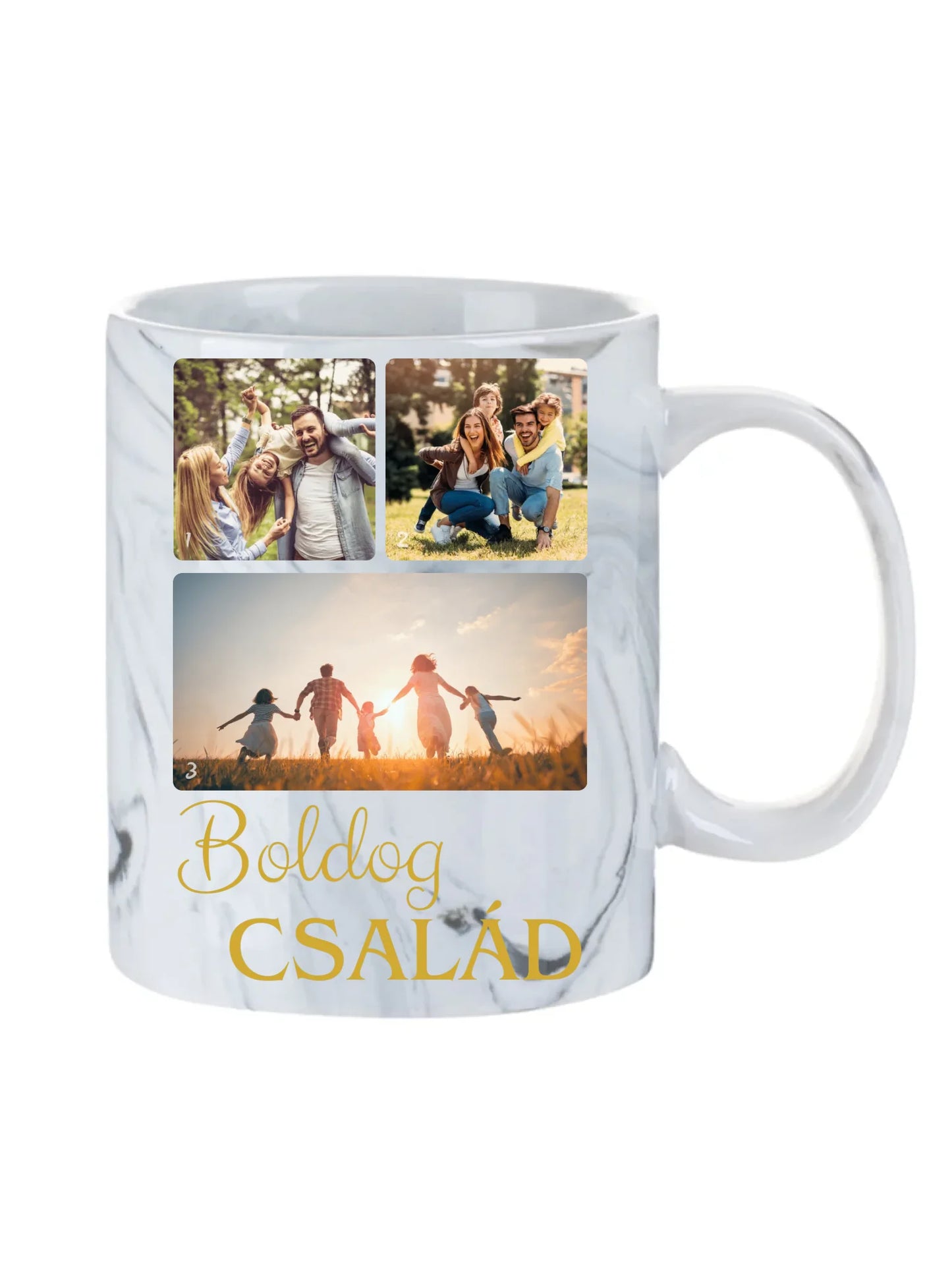 Boldog család fotókollázs – Ajándék Családnak - Fényképes bögre