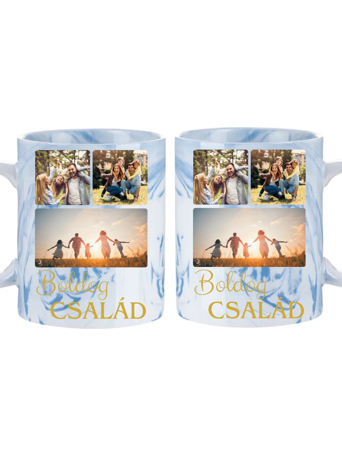Boldog család fotókollázs – Ajándék Családnak - Fényképes bögre