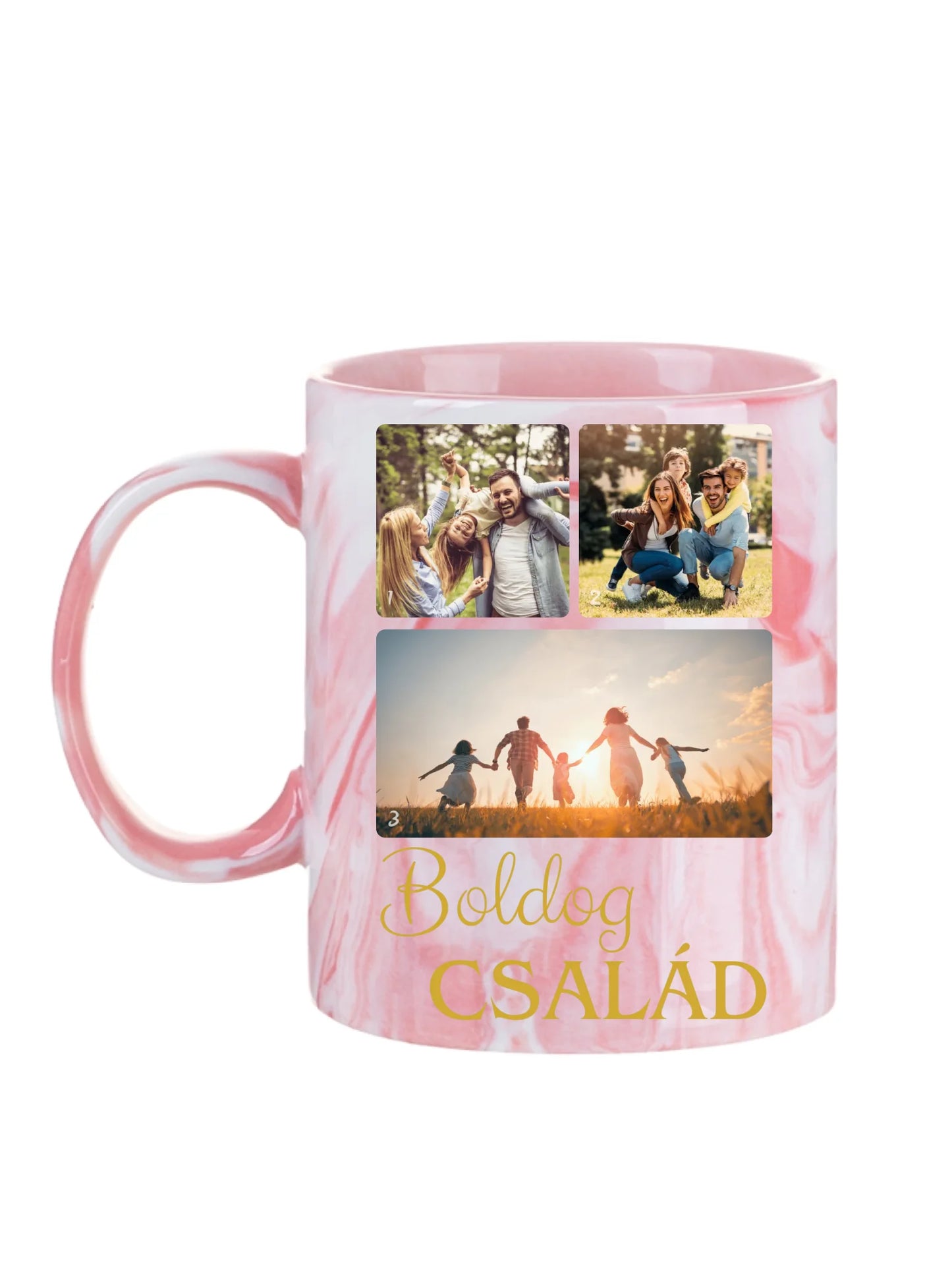 Boldog család fotókollázs – Ajándék Családnak - Fényképes bögre