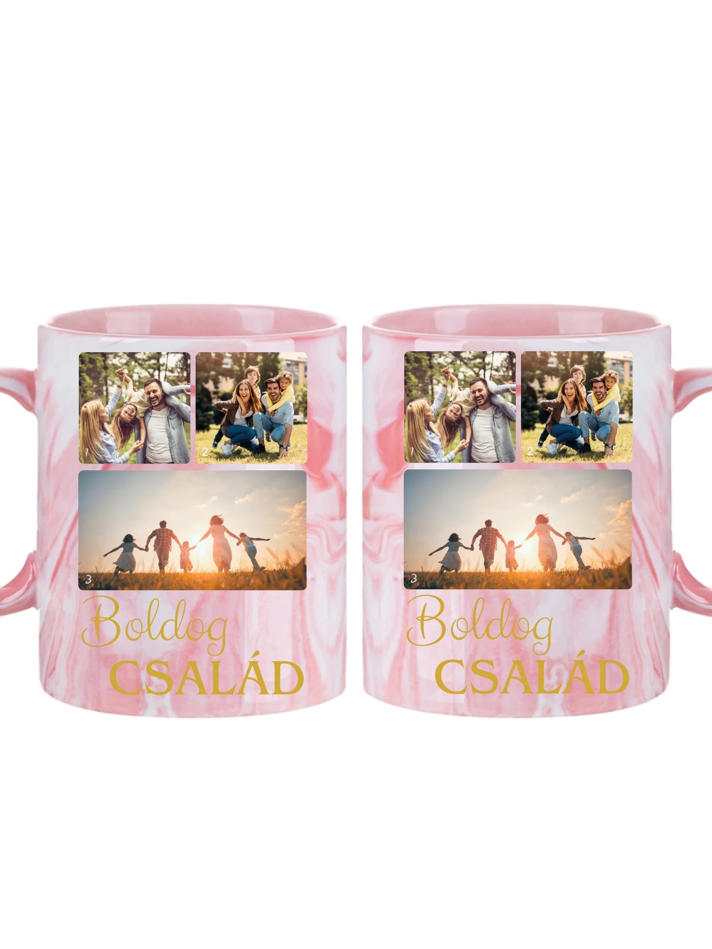 Boldog család fotókollázs – Ajándék Családnak - Fényképes bögre