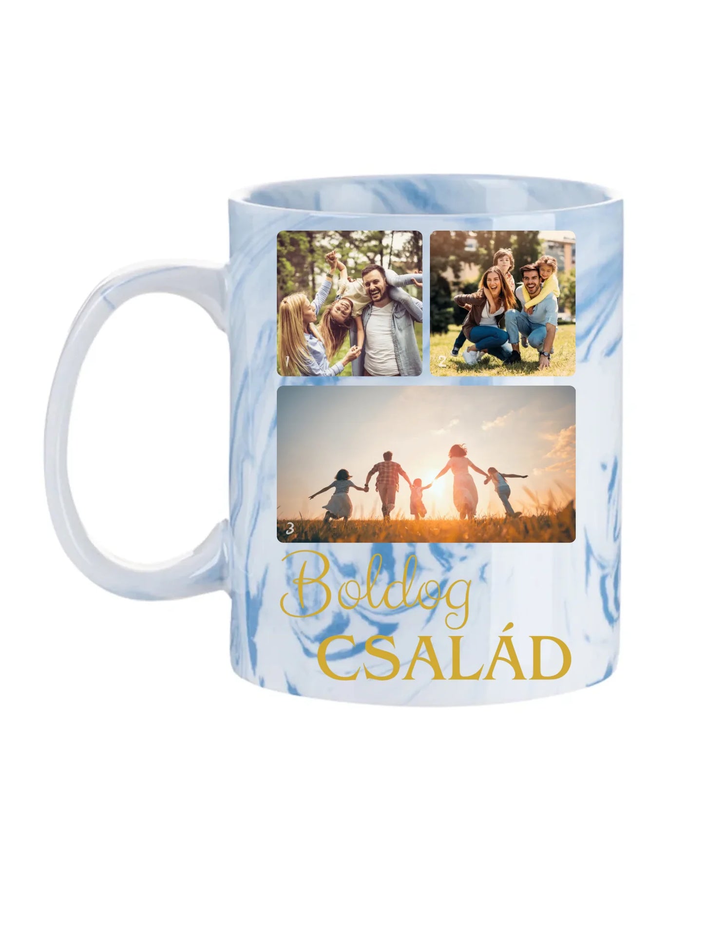 Boldog család fotókollázs – Ajándék Családnak - Fényképes bögre