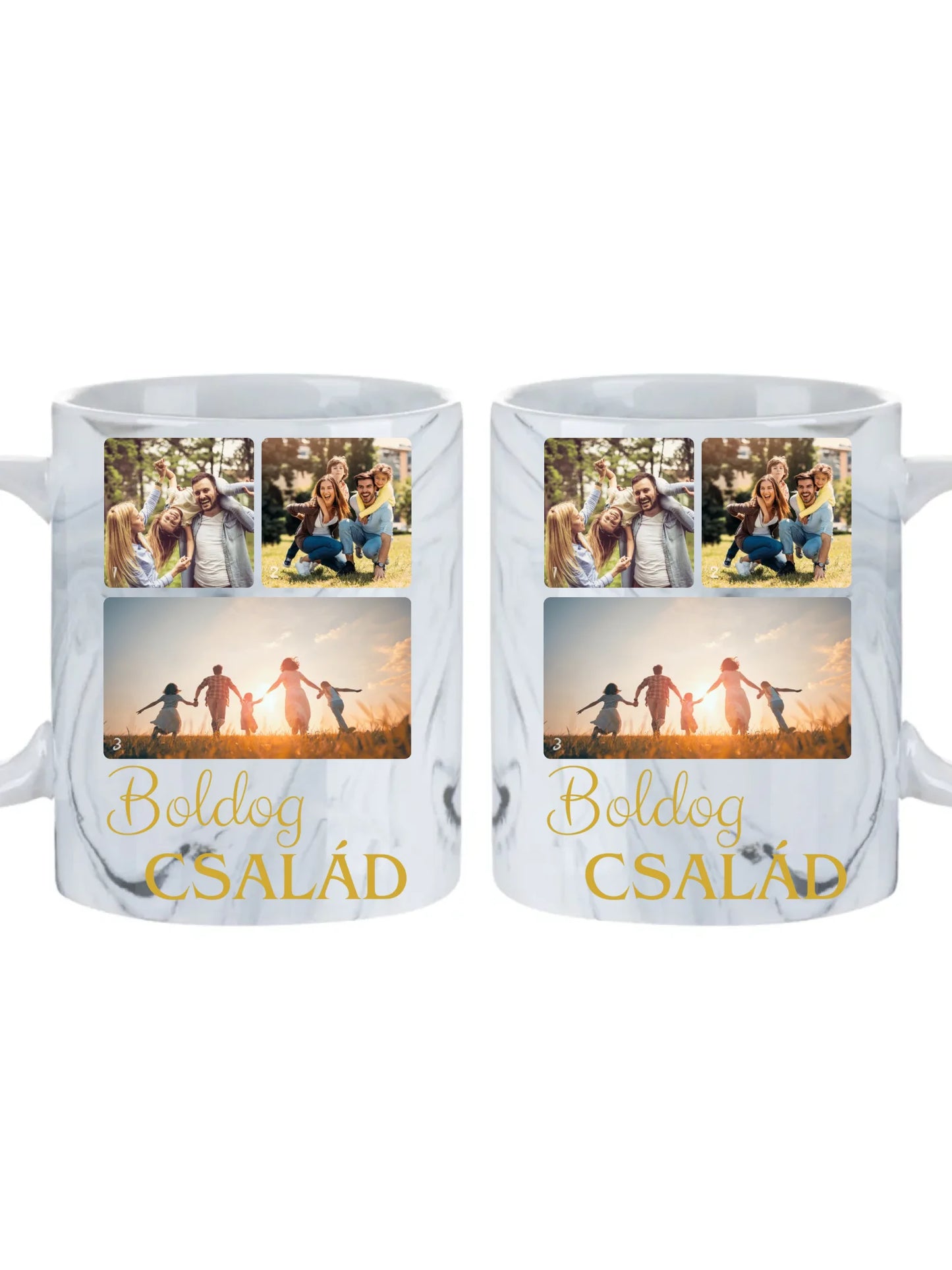 Boldog család fotókollázs – Ajándék Családnak - Fényképes bögre