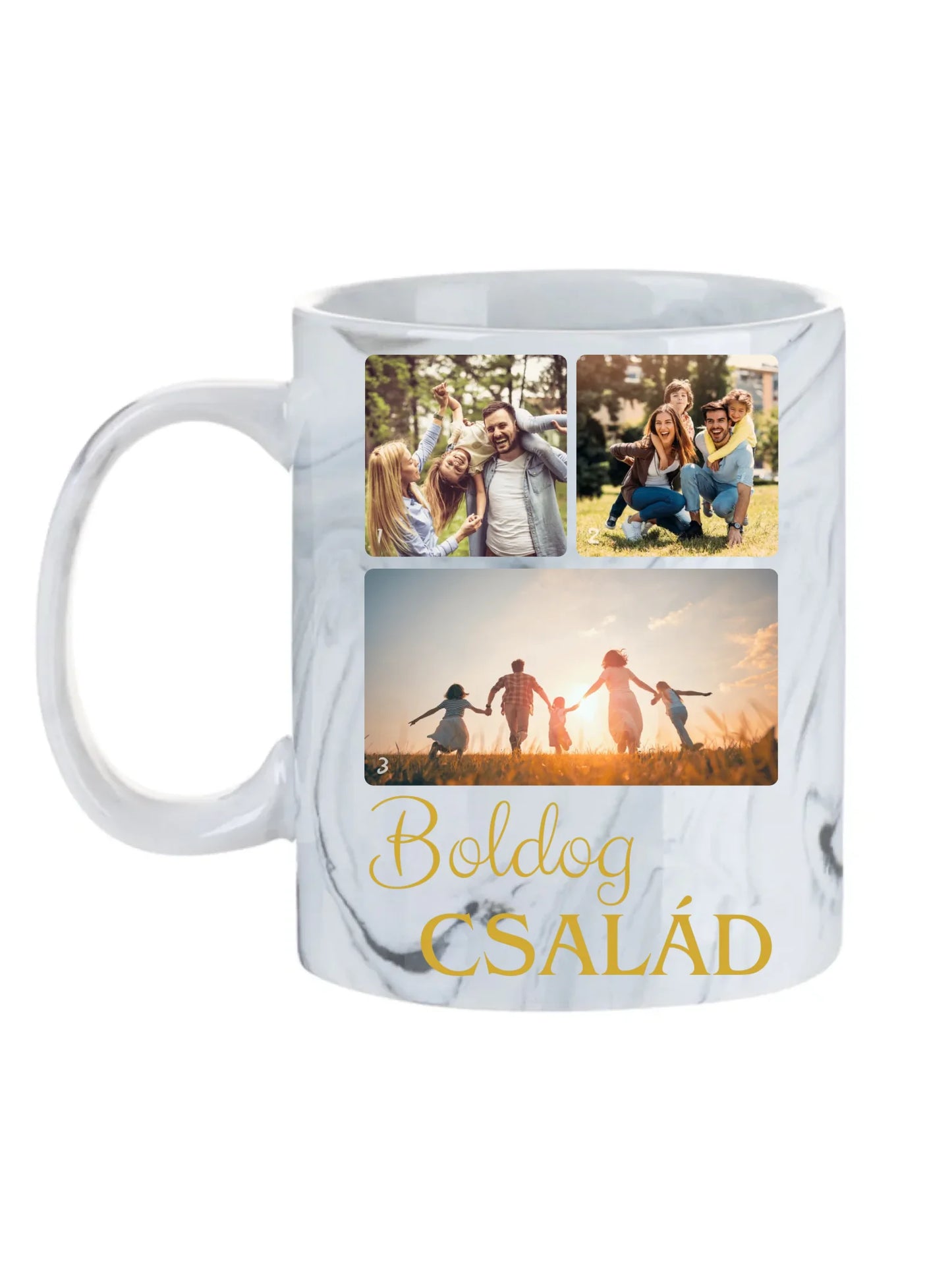 Boldog család fotókollázs – Ajándék Családnak - Fényképes bögre