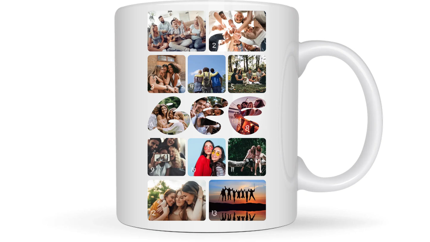 Barátság fotókollázs - Ajándék Barátoknak - Fényképes bögre