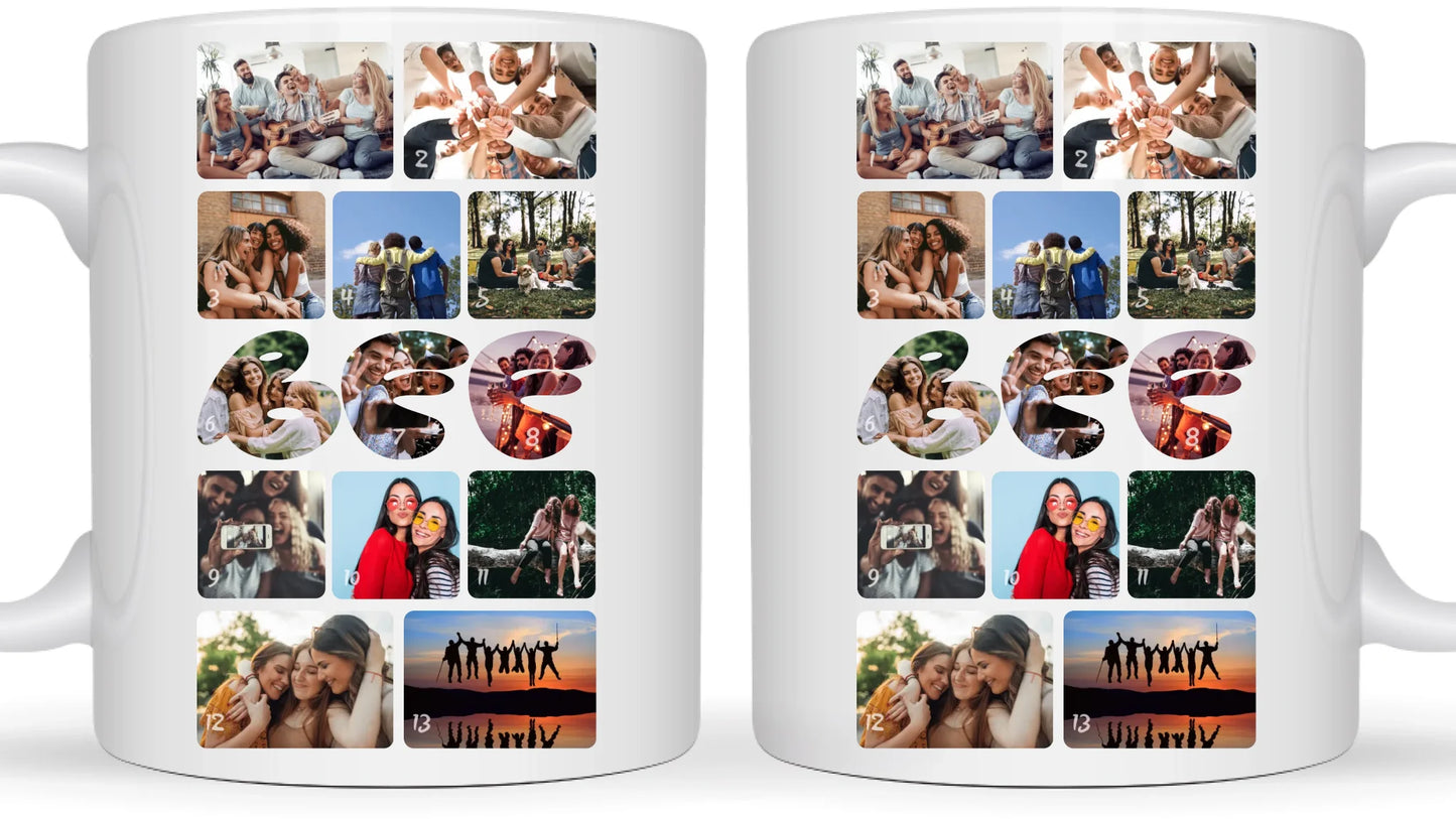 Barátság fotókollázs - Ajándék Barátoknak - Fényképes bögre