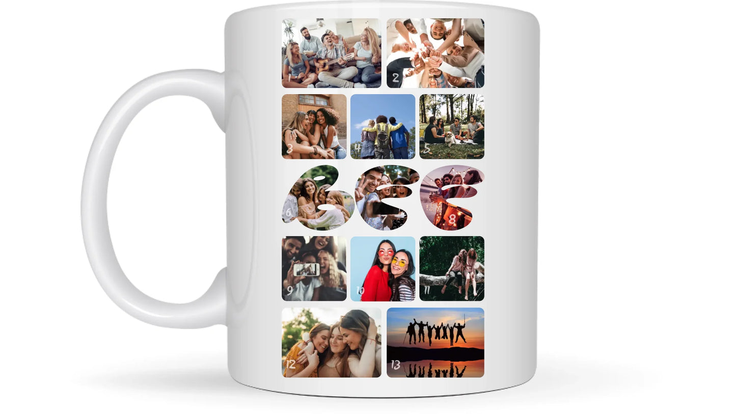 Barátság fotókollázs - Ajándék Barátoknak - Fényképes bögre