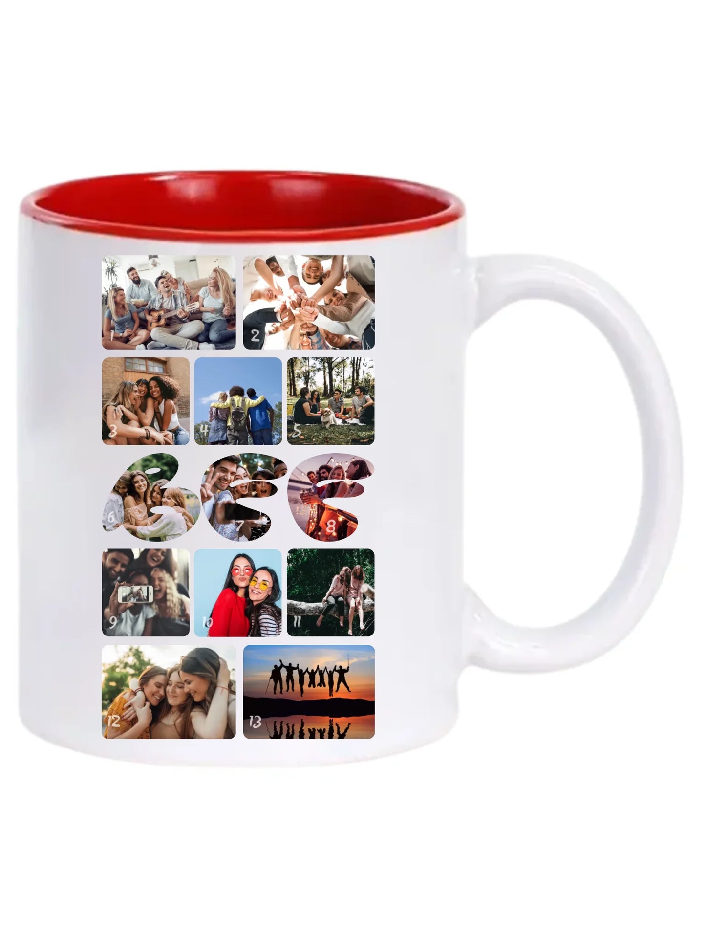 Barátság fotókollázs - Ajándék Barátoknak - Fényképes bögre