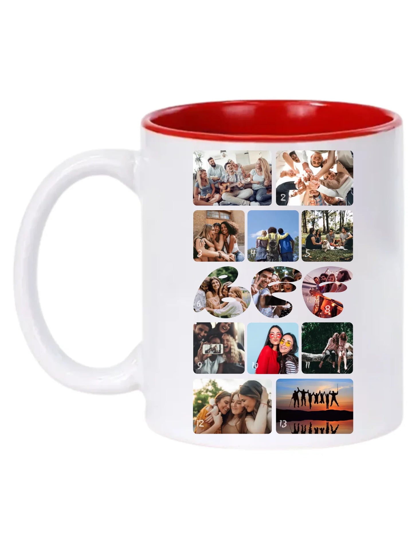 Barátság fotókollázs - Ajándék Barátoknak - Fényképes bögre