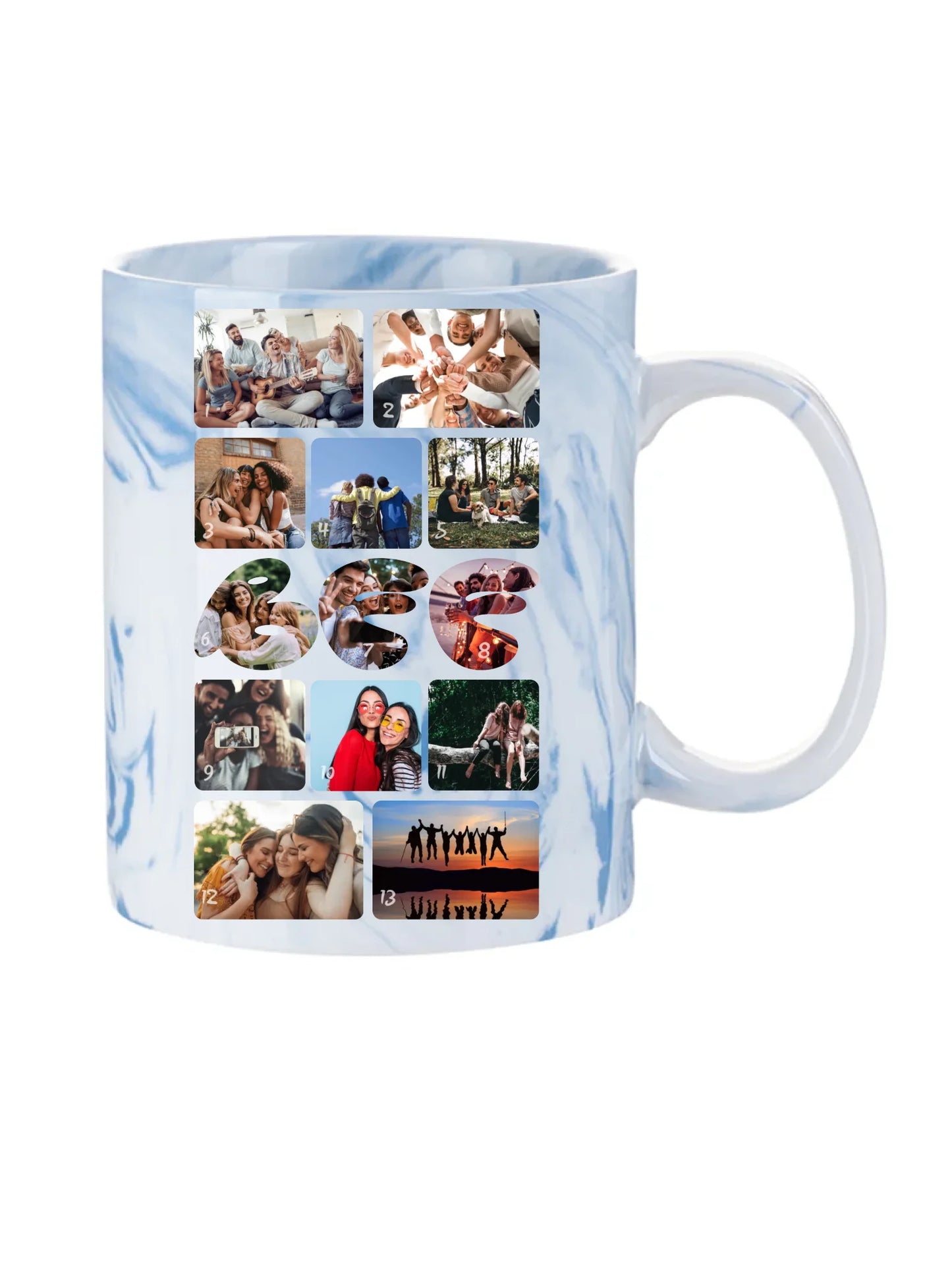 Barátság fotókollázs - Ajándék Barátoknak - Fényképes bögre