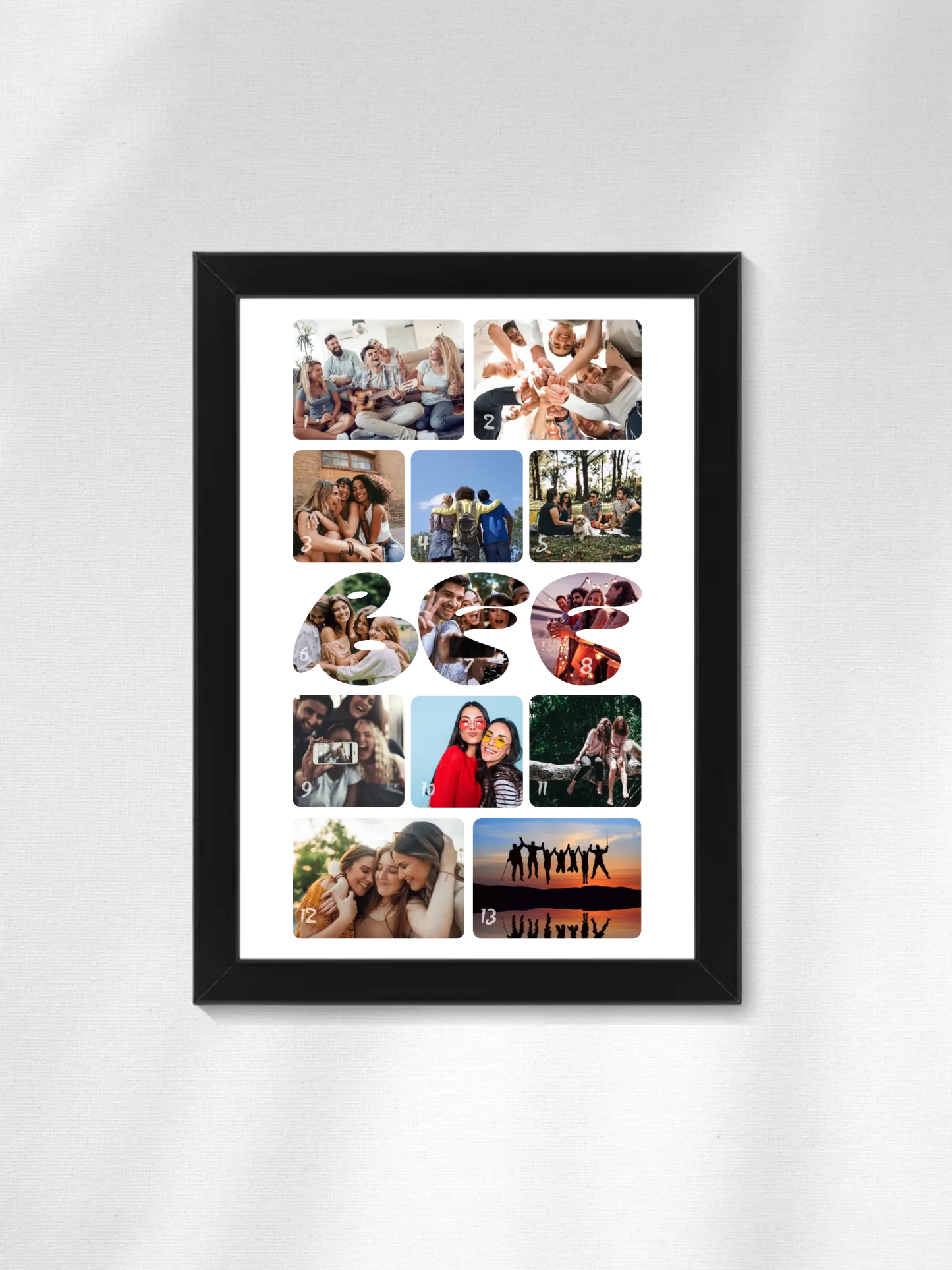 Barátság fotókollázs - Ajándék Barátoknak - Fényképes falikép