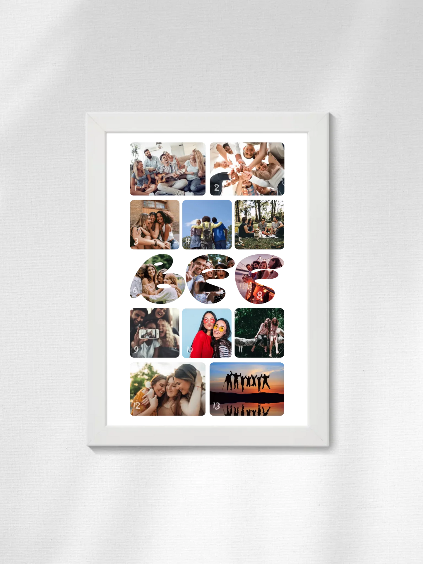 Barátság fotókollázs - Ajándék Barátoknak - Fényképes falikép