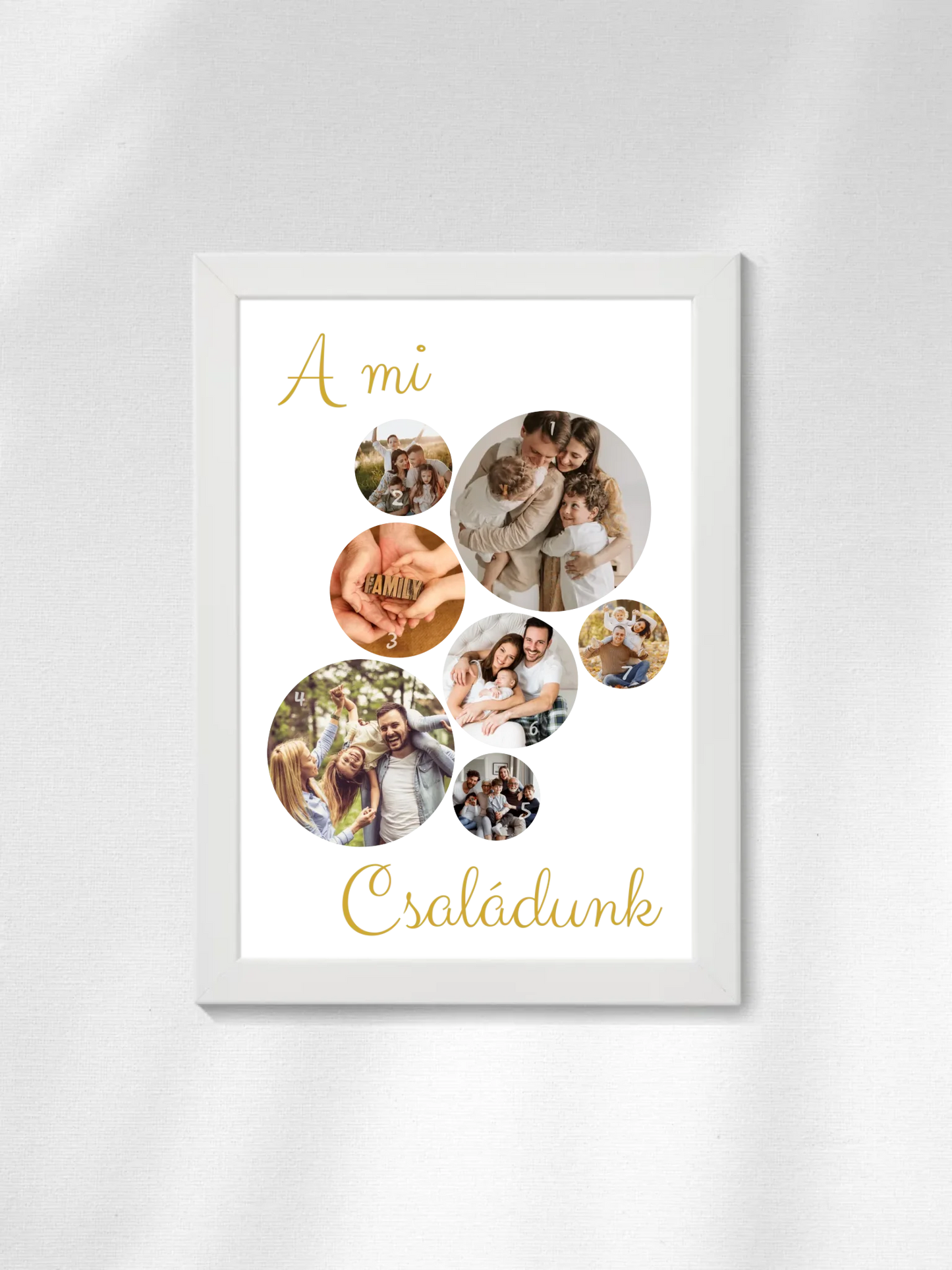 A Mi családunk fotókollázs - Ajándék Családnak - Fényképes falikép